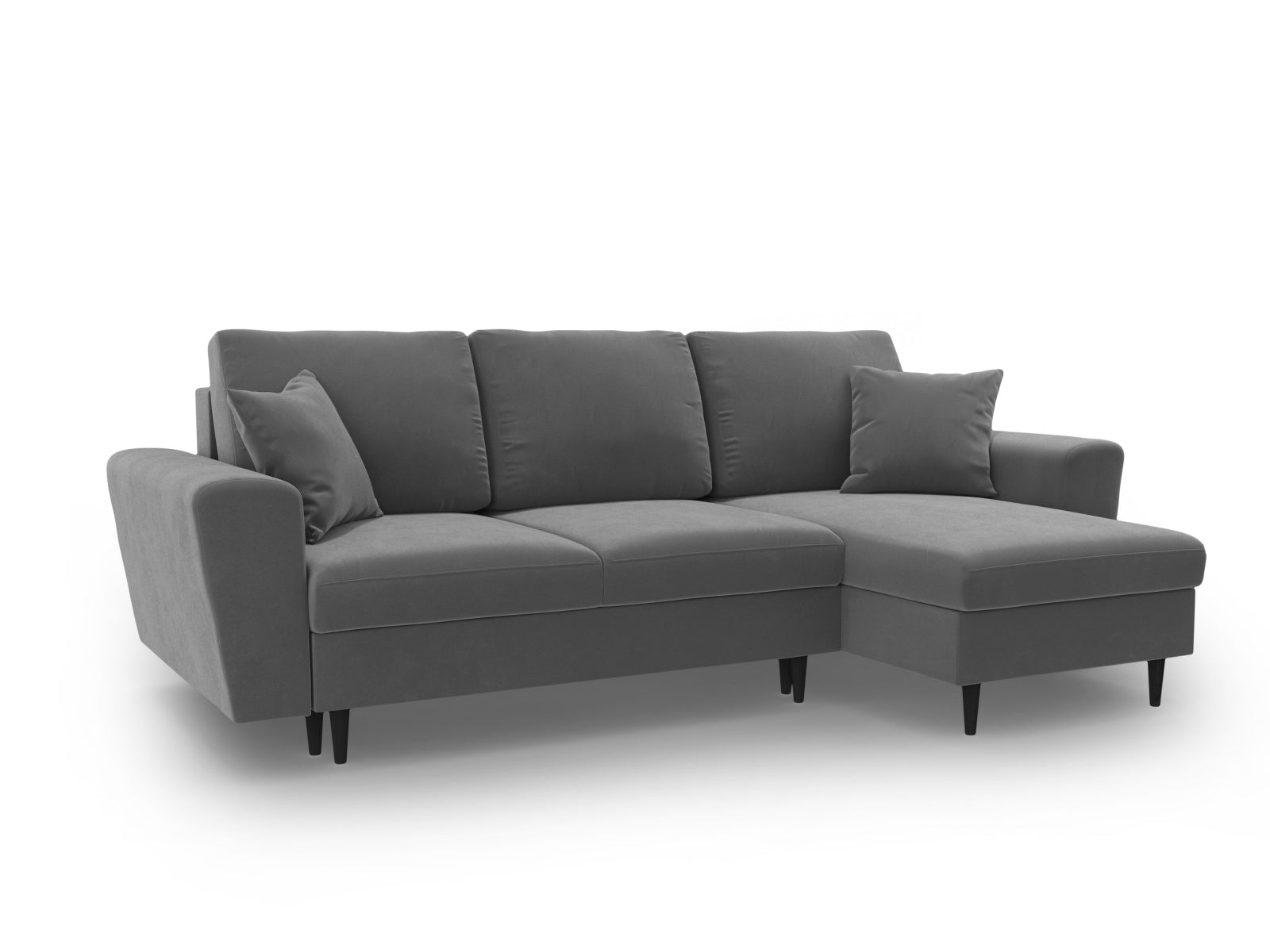Modernes Kyoto Ecksofa in zeitlosem Grau, 4-Sitzer mit cleverer Schlaffunktion und integriertem Stauraum für vielseitige Nutzung.