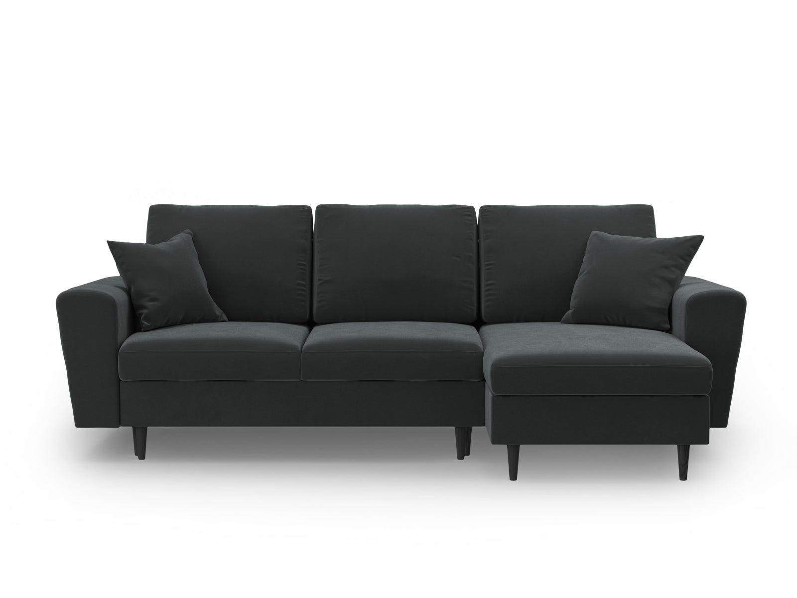 Kyoto Ecksofa mit Schlaffunktion und Stauraumbox 4 Sitzer 145cm in Dark Grey präsentiert im Onlineshop von KAQTU Design AG. Bett ist von Cosmopolitan Design