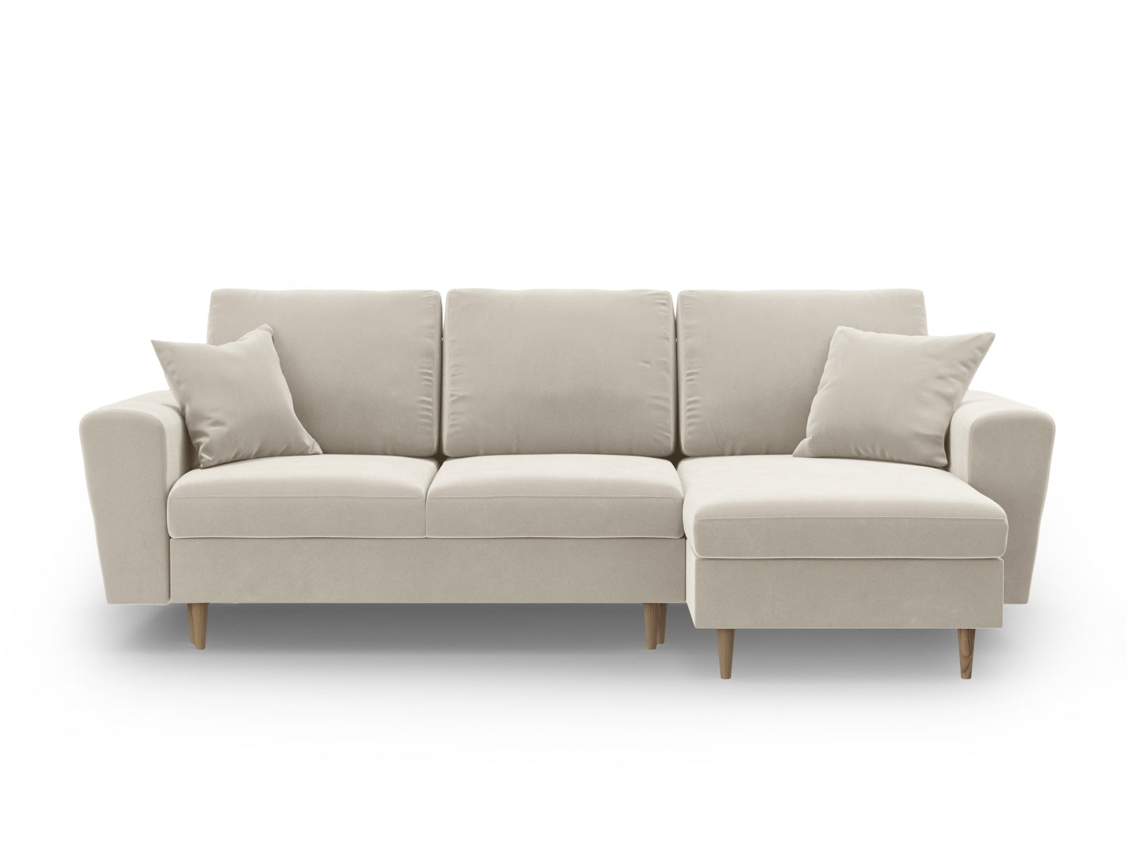 Kyoto Ecksofa mit Schlaffunktion und Stauraumbox 4 Sitzer 145cm in Light Beige präsentiert im Onlineshop von KAQTU Design AG. Bett ist von Cosmopolitan Design