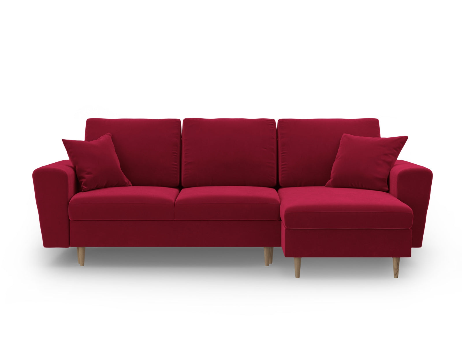 Kyoto Ecksofa mit Schlaffunktion und Stauraumbox 4 Sitzer 145cm in Red präsentiert im Onlineshop von KAQTU Design AG. Bett ist von Cosmopolitan Design