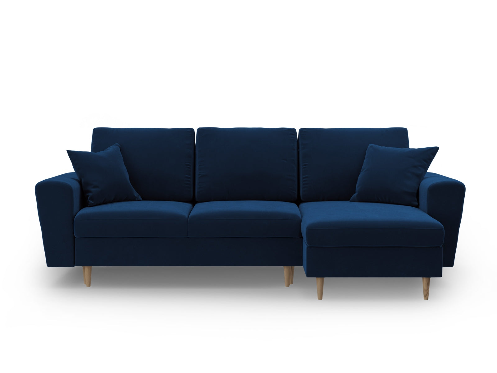 Stylisches Kyoto Ecksofa in Royal Blue-Riviera, 4-Sitzer mit Schlaffunktion und Stauraum, ideal für moderne Wohnräume.