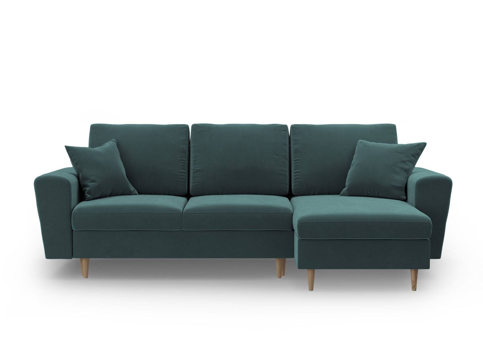 Elegantes Kyoto Ecksofa in Petrol-Riviera, 4-Sitzer mit cleverer Schlaffunktion und Stauraum, perfekt für gemütliche Abende und Gäste.