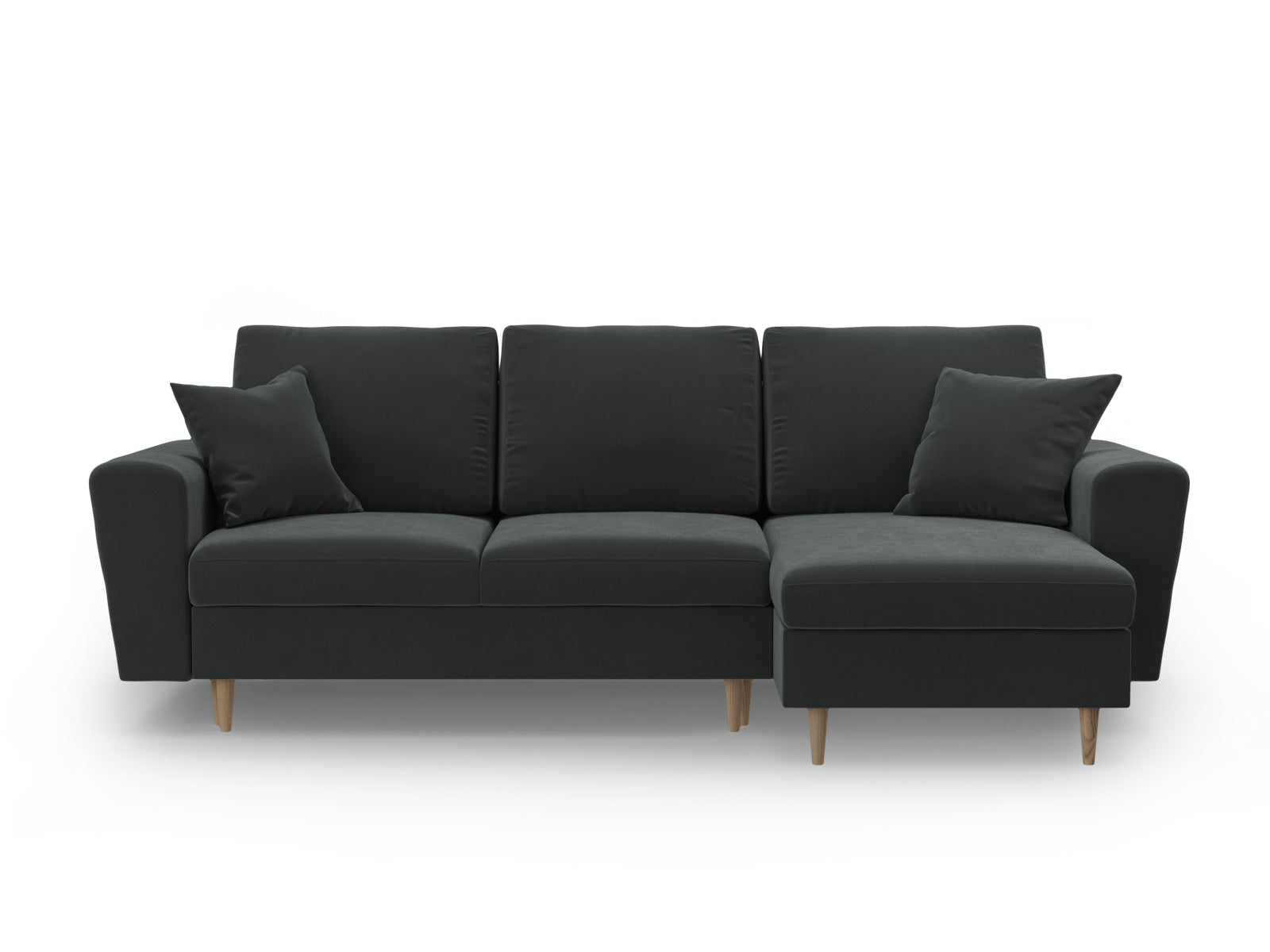 Kyoto Ecksofa mit Schlaffunktion und Stauraumbox 4 Sitzer 145cm in Dark Grey präsentiert im Onlineshop von KAQTU Design AG. Bett ist von Cosmopolitan Design