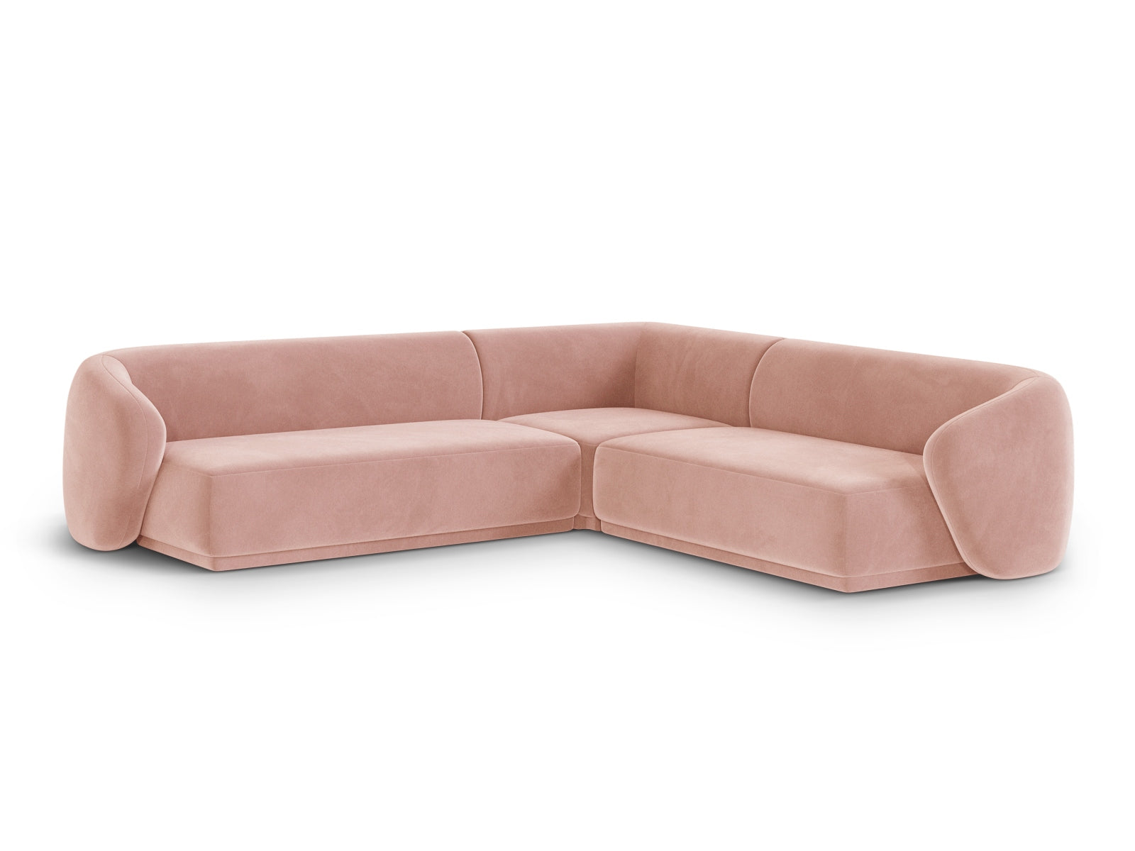 Elegantes 5-Sitzer Ecksofa Symmetric Gomera in stilvollem Pink, ideal für moderne Wohnräume, von Cosmopolitan Design.