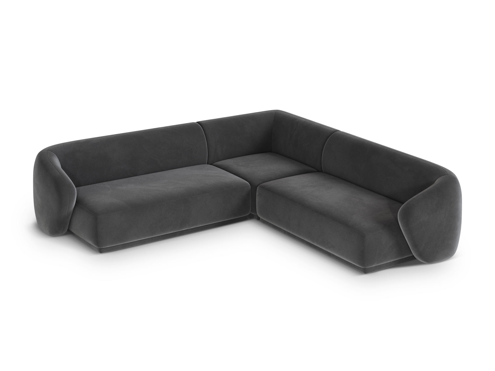 Elegantes 5-Sitzer Ecksofa Symmetric Gomera in zeitlosem Dunkelgrau, ideal für einladende und moderne Wohnräume.