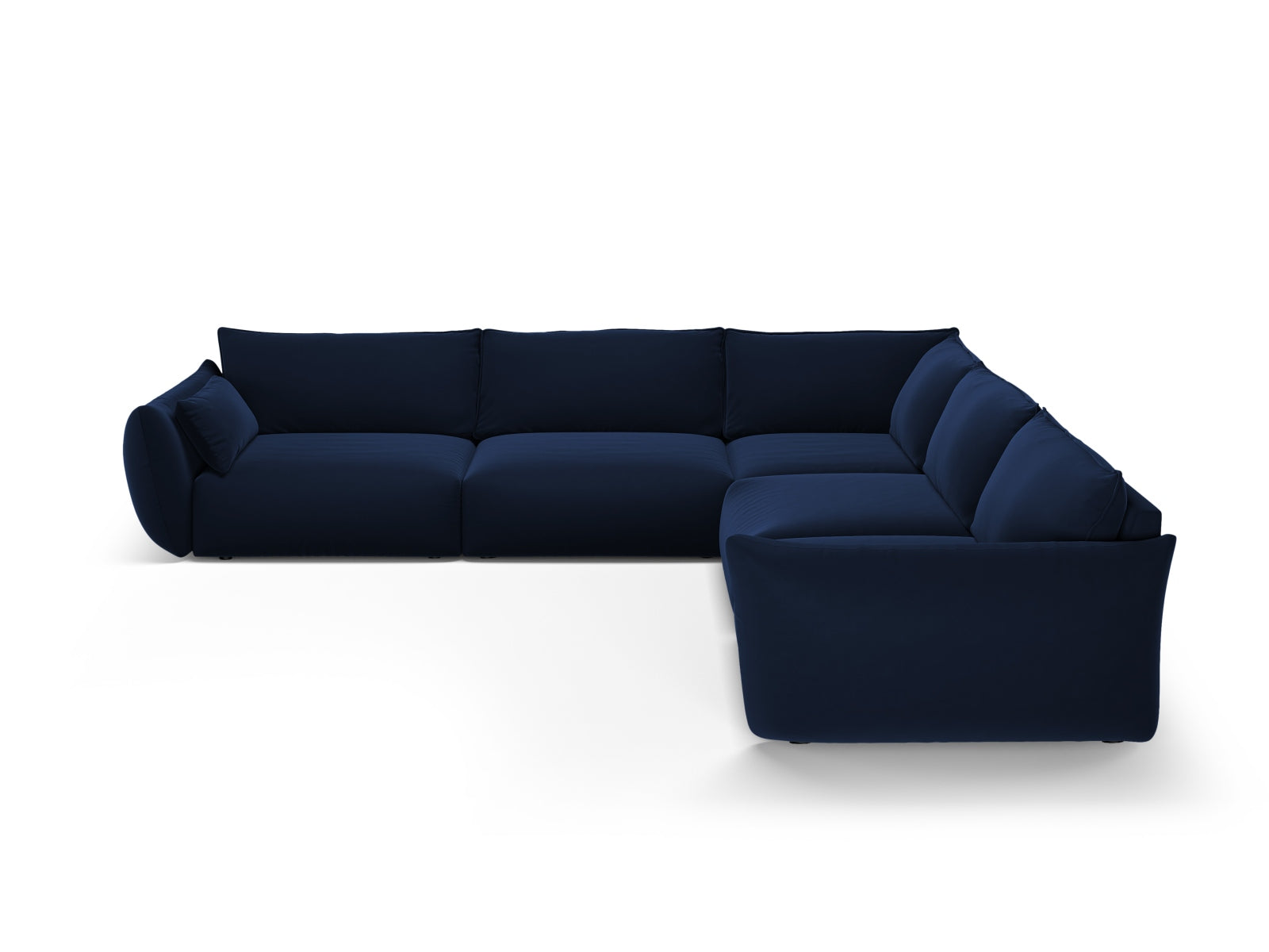 Elegantes 7-Sitzer Ecksofa Symmetric Matera in Royalblau, ideal für stilvolle Wohnräume, präsentiert von Cosmopolitan Design.
