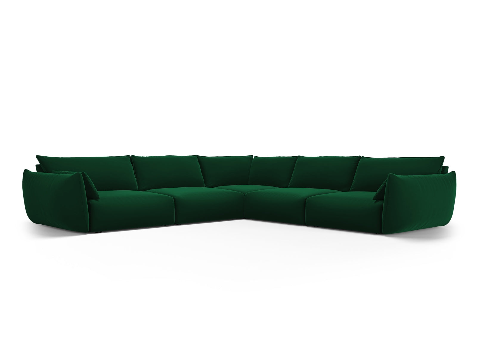 7-Sitzer Ecksofa Symmetric Matera in Bottle Green-Salvador präsentiert im Onlineshop von KAQTU Design AG. Ecksofa ist von Cosmopolitan Design