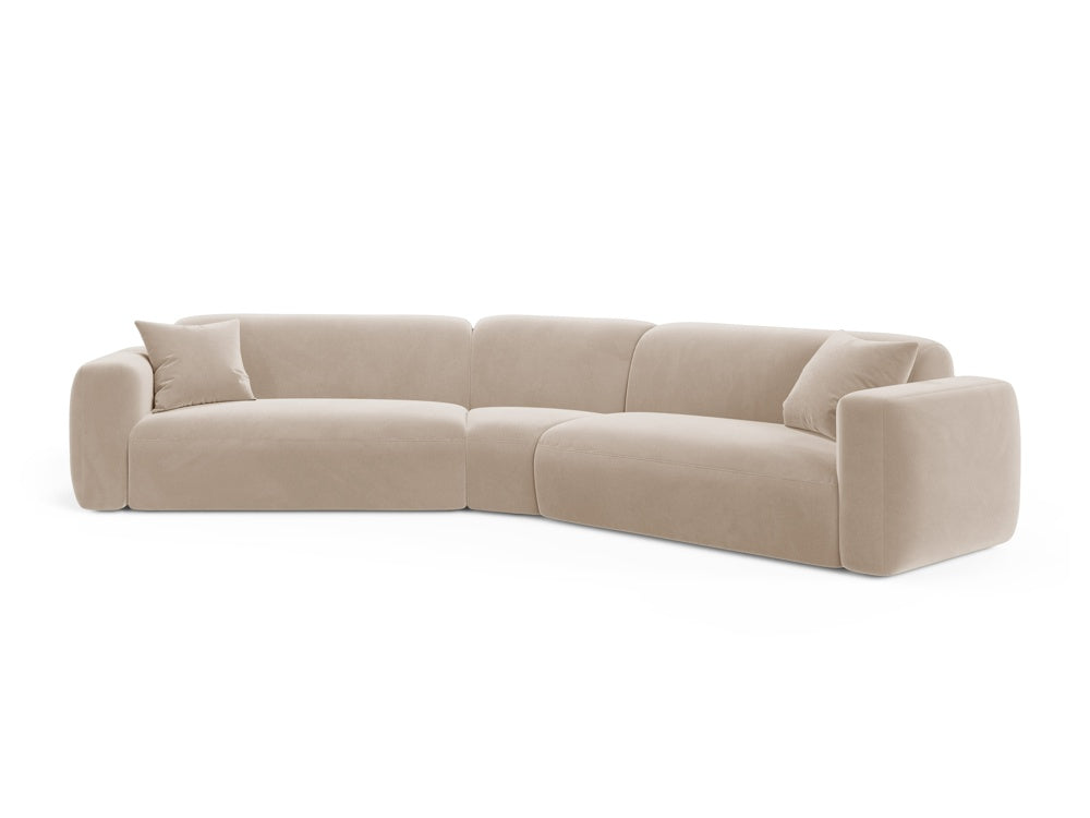 Strino Velour Modular Symmetrical Ecksofa 3 Sitzer in Beige präsentiert im Onlineshop von KAQTU Design AG. Ecksofa ist von Cosmopolitan Design