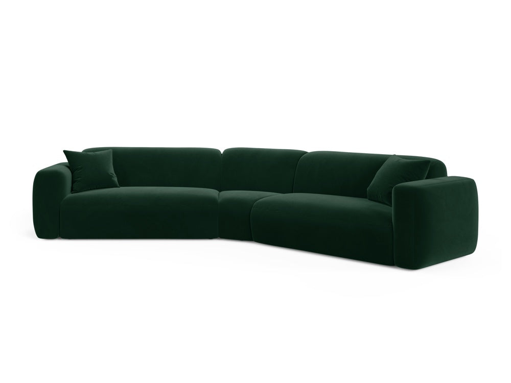 Strino Velour Modular Symmetrical Ecksofa 3 Sitzer in Bottle Green-Salvador präsentiert im Onlineshop von KAQTU Design AG. Ecksofa ist von Cosmopolitan Design
