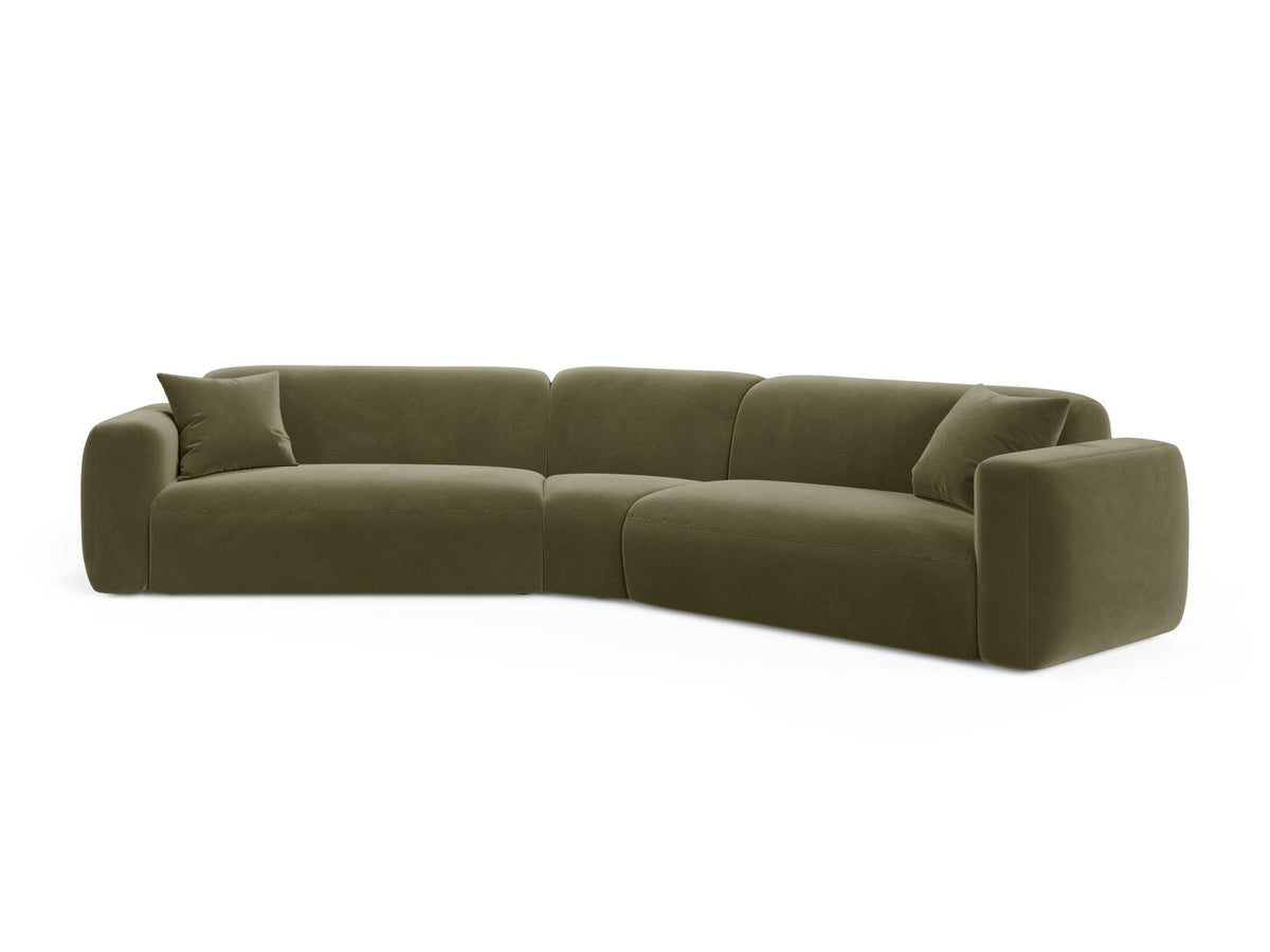 Strino Velour Modular Symmetrical Ecksofa 3 Sitzer in Green-Salvador präsentiert im Onlineshop von KAQTU Design AG. Ecksofa ist von Cosmopolitan Design