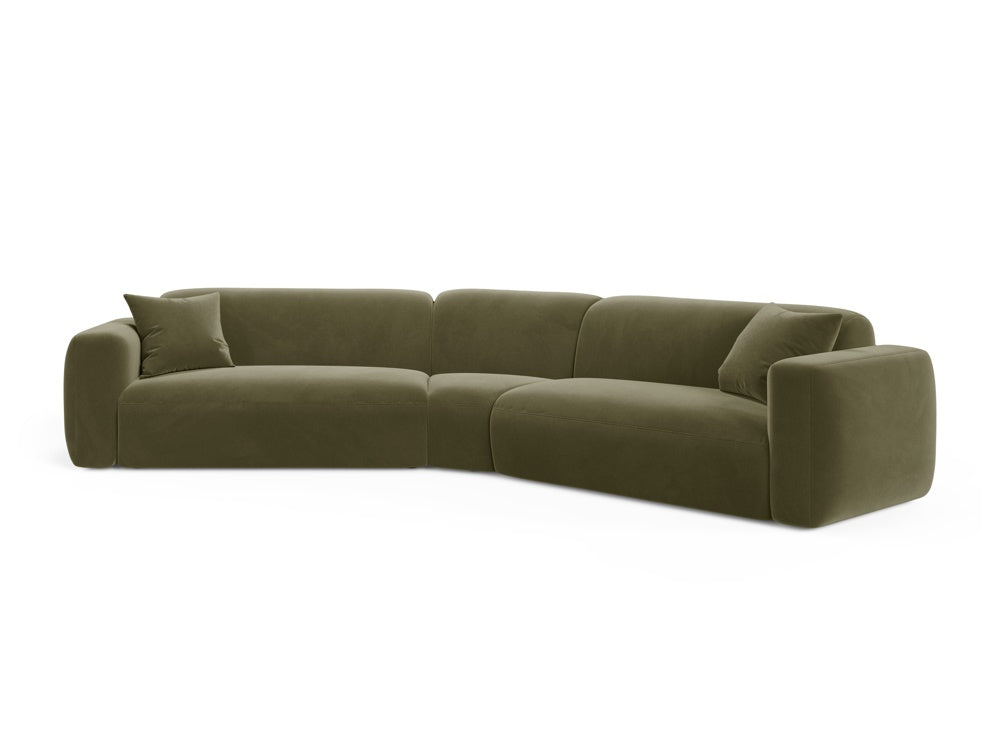 Strino Velour Modular Symmetrical Ecksofa 3 Sitzer in Green präsentiert im Onlineshop von KAQTU Design AG. Ecksofa ist von Cosmopolitan Design