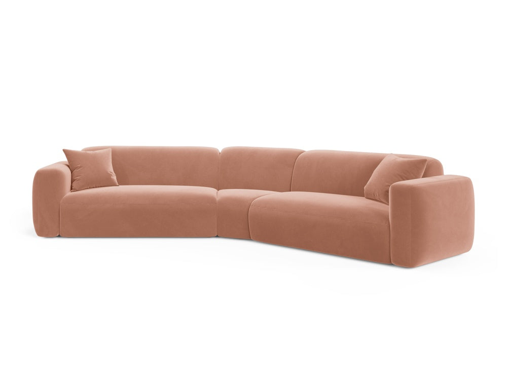 Strino Velour Modular Symmetrical Ecksofa 3 Sitzer in Pink präsentiert im Onlineshop von KAQTU Design AG. Ecksofa ist von Cosmopolitan Design