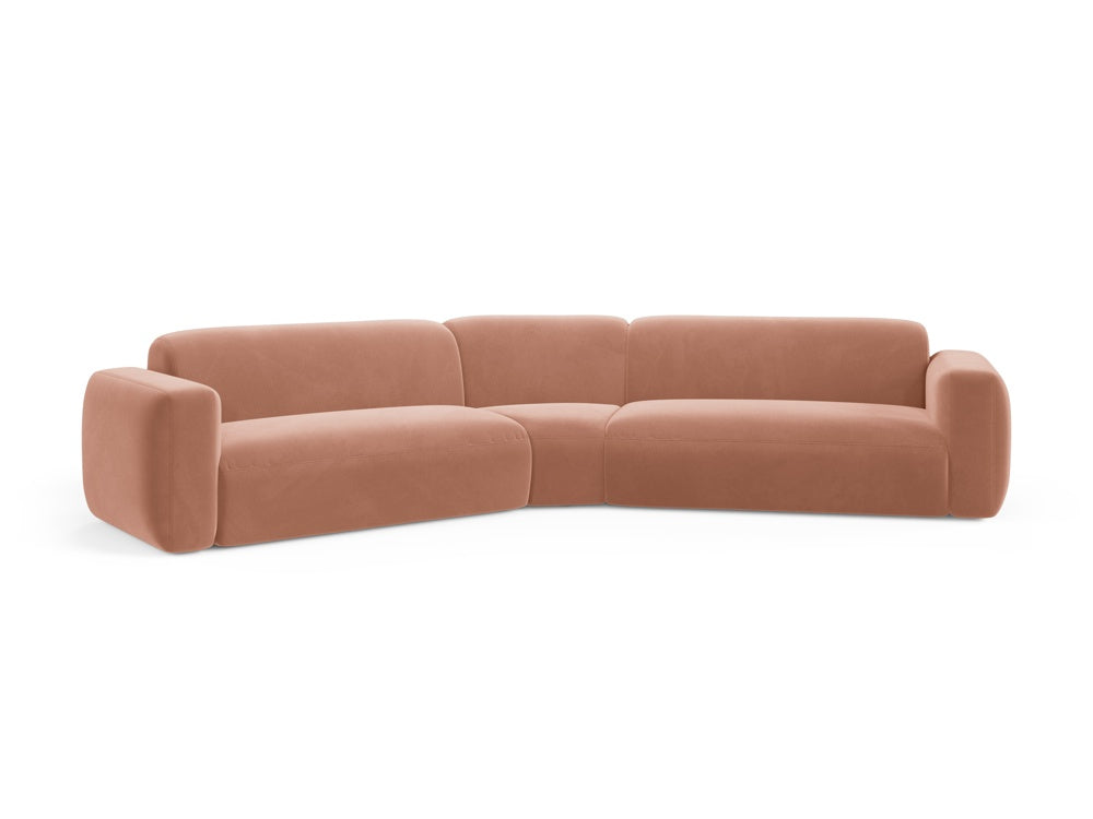 Entdecken Sie das Strino Velour Ecksofa 3-Sitzer von Cosmopolitan Design – stilvoll, modular und perfekt für Ihr modernes Wohnambiente.