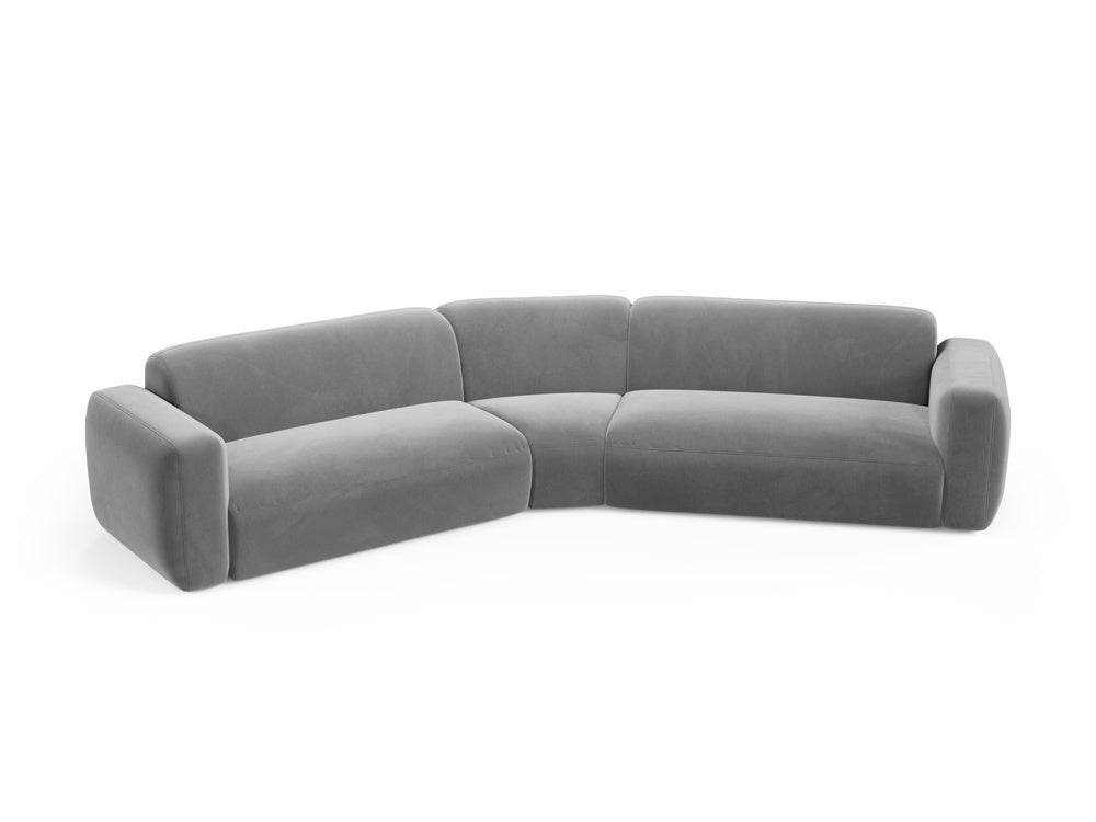 Erleben Sie das Strino Velour 3-Sitzer Ecksofa von Cosmopolitan Design – elegant, anpassbar und ideal für Ihr zeitgemässes Zuhause.