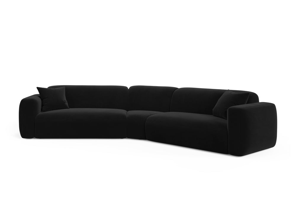 Strino Velour Modular Symmetrical Ecksofa 3 Sitzer in Black-Salvador präsentiert im Onlineshop von KAQTU Design AG. Ecksofa ist von Cosmopolitan Design