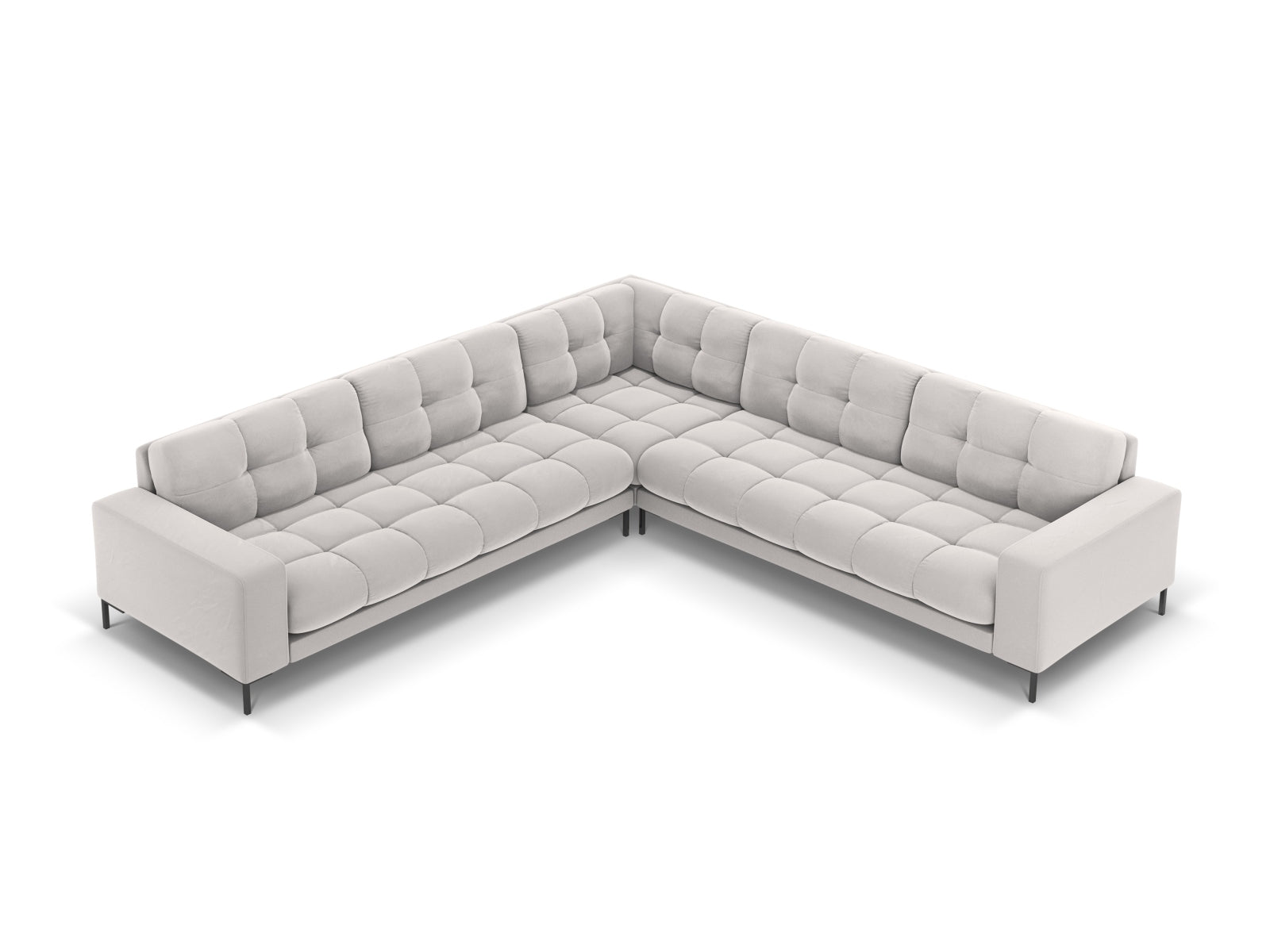 6-Sitzer Ecksofa Symmetric Bali in Silver-Bluvel präsentiert im Onlineshop von KAQTU Design AG. Ecksofa ist von Cosmopolitan Design