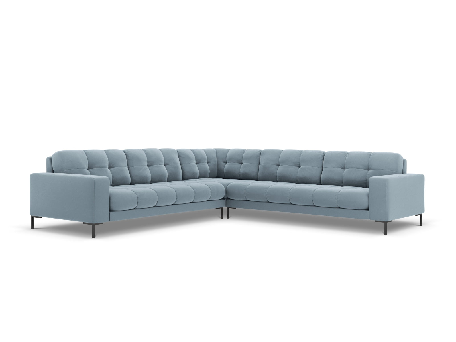 Elegantes 6-Sitzer Ecksofa Symmetric Bali in sanftem Hellblau, ideal für stilvolle Wohnräume, präsentiert von Cosmopolitan Design.