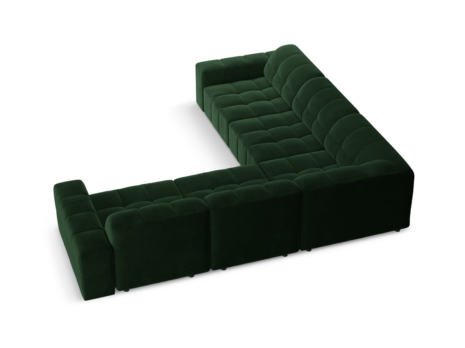 Elegantes Chicago Ecksofa in tiefem Bottle Green, 4-Sitzer mit 287 cm, ideal für stilvolle und komfortable Wohnräume.