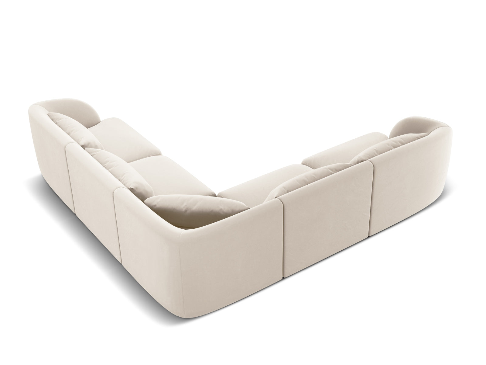Erleben Sie das Tulum Velour Reversible Ecksofa 5 Sitzer von Cosmopolitan Design – ein elegantes, funktionales Möbelstück für Ihr modernes Wohnzimmer.