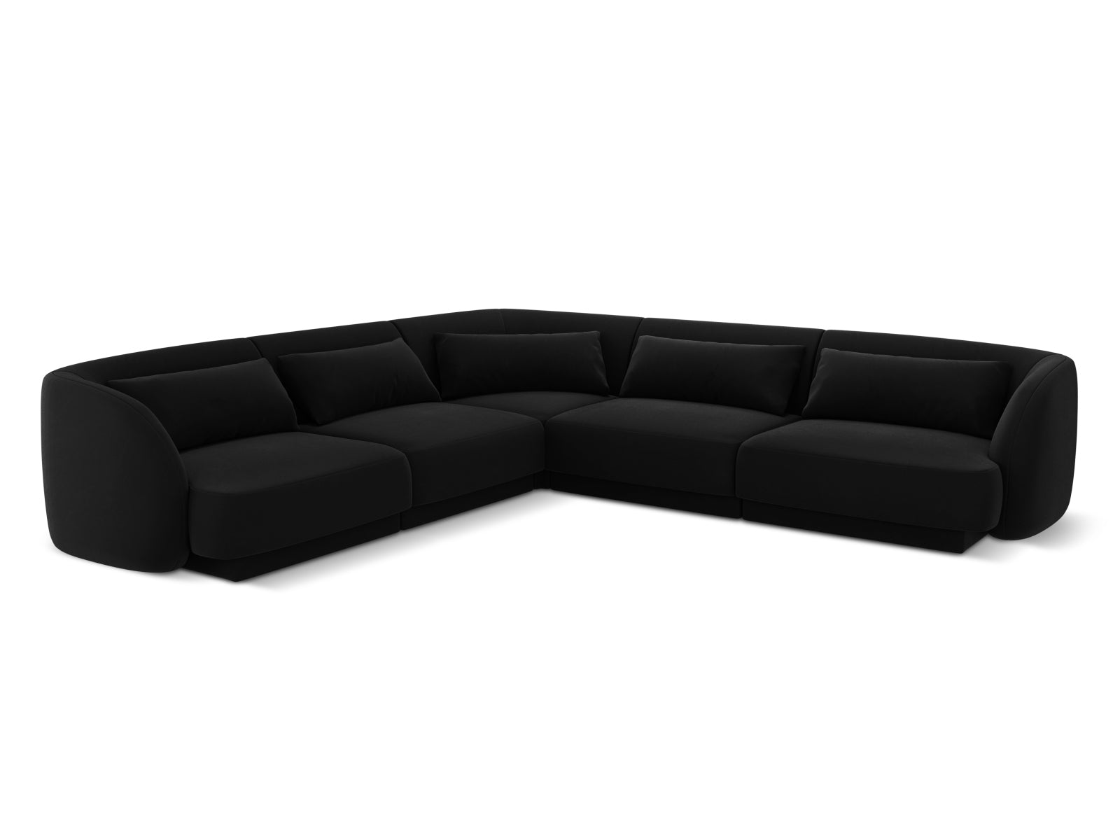 Tulum Velour Reversible Ecksofa 5 Sitzer 255cm in Black-Bluvel präsentiert im Onlineshop von KAQTU Design AG. Ecksofa ist von Cosmopolitan Design