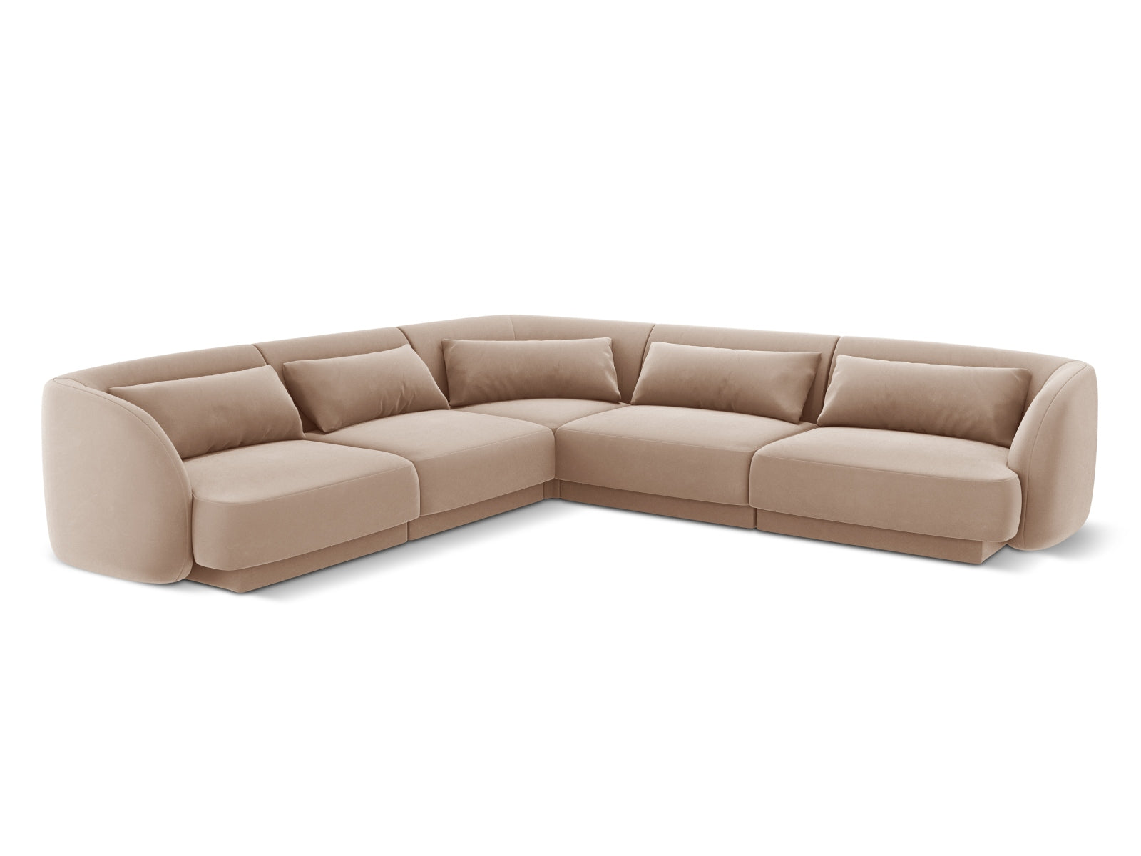 Tulum Velour Reversible Ecksofa 5 Sitzer 255cm in Beige präsentiert im Onlineshop von KAQTU Design AG. Ecksofa ist von Cosmopolitan Design