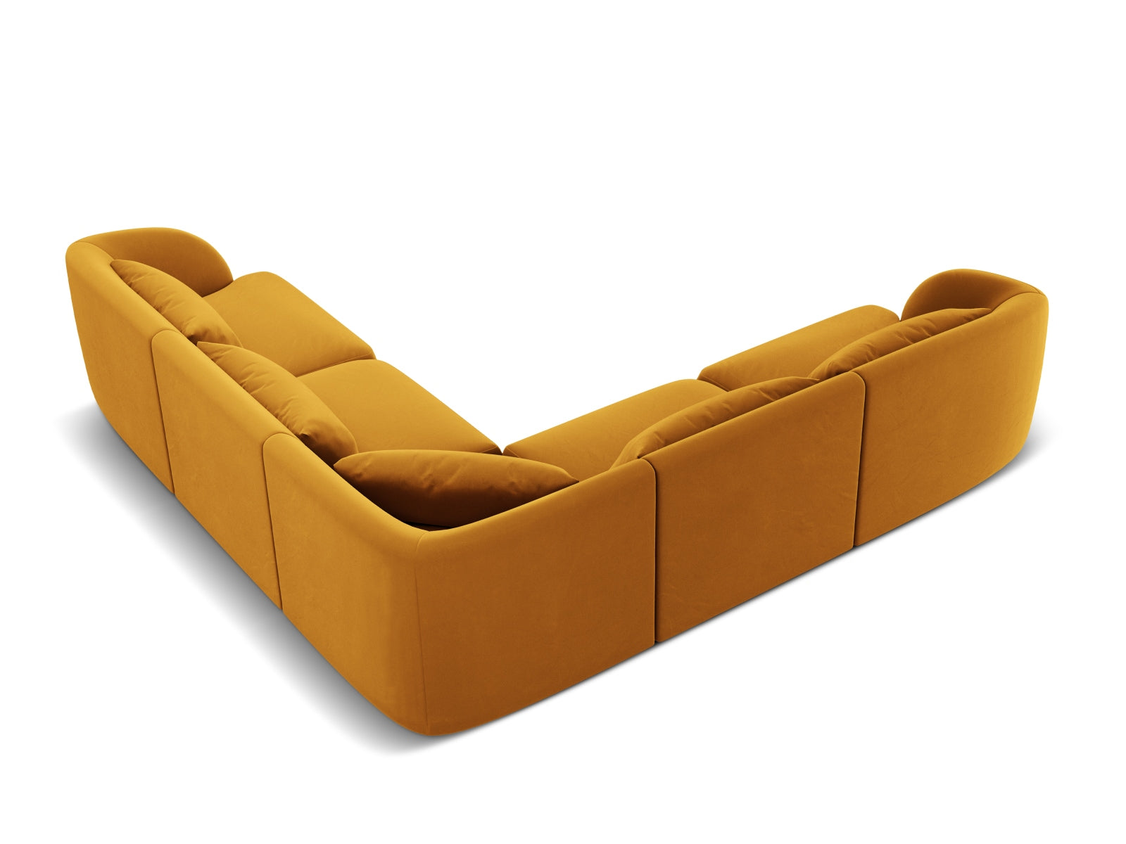 Erleben Sie das Tulum Velour Ecksofa 5 Sitzer von Cosmopolitan Design – elegant, wendbar und ideal für Ihr modernes Zuhause.