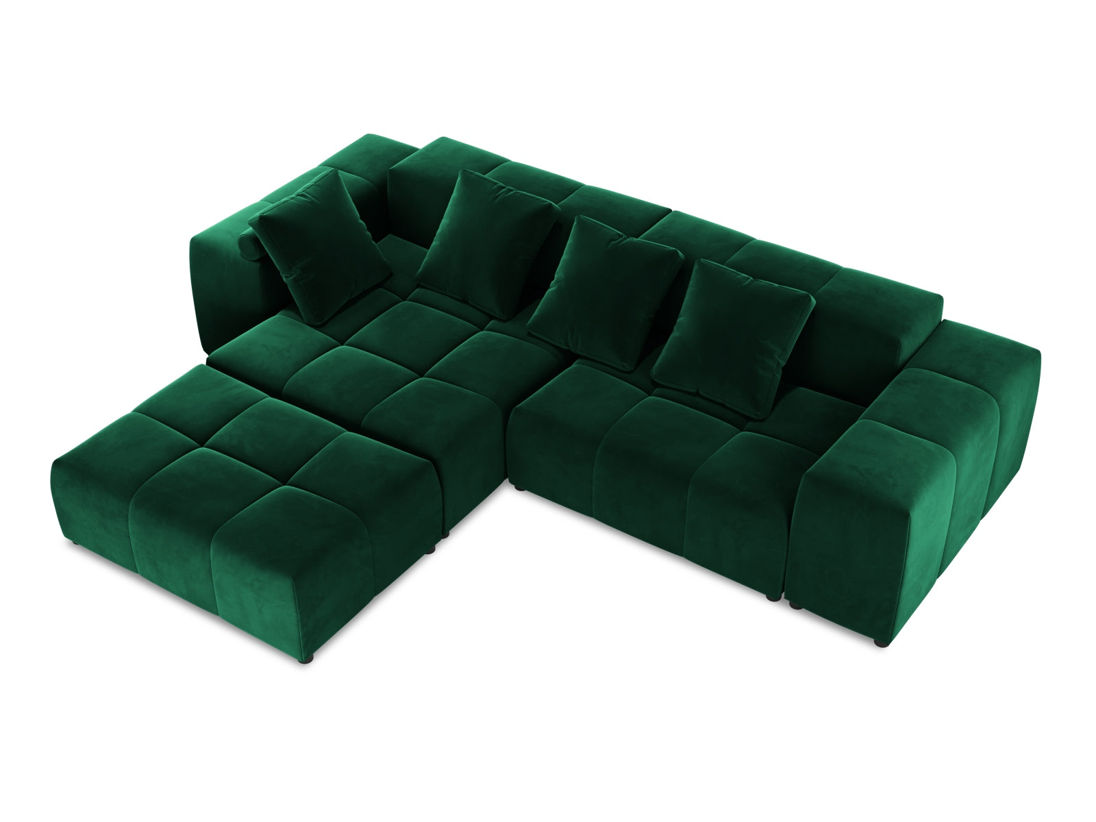 Erleben Sie das vielseitige Rome Velour Modular Reversible Ecksofa 5 Sitzer von Cosmopolitan Design – ideal für modernes Wohnen und höchsten Komfort.