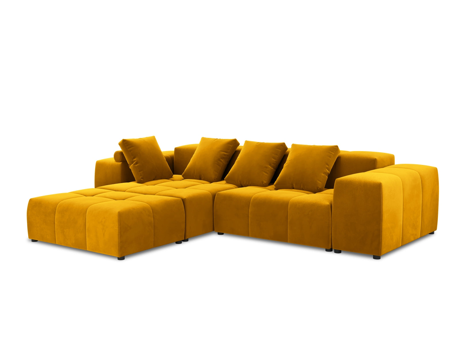 Rome Velour Modular Reversible Ecksofa 5 Sitzer in Yellow präsentiert im Onlineshop von KAQTU Design AG. Ecksofa ist von Cosmopolitan Design
