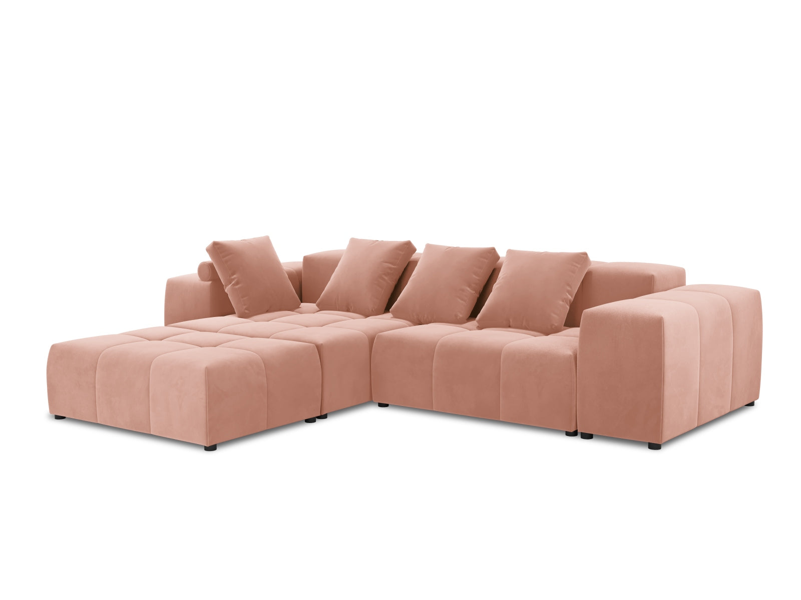 Rome Velour Modular Reversible Ecksofa 5 Sitzer in Pink präsentiert im Onlineshop von KAQTU Design AG. Ecksofa ist von Cosmopolitan Design