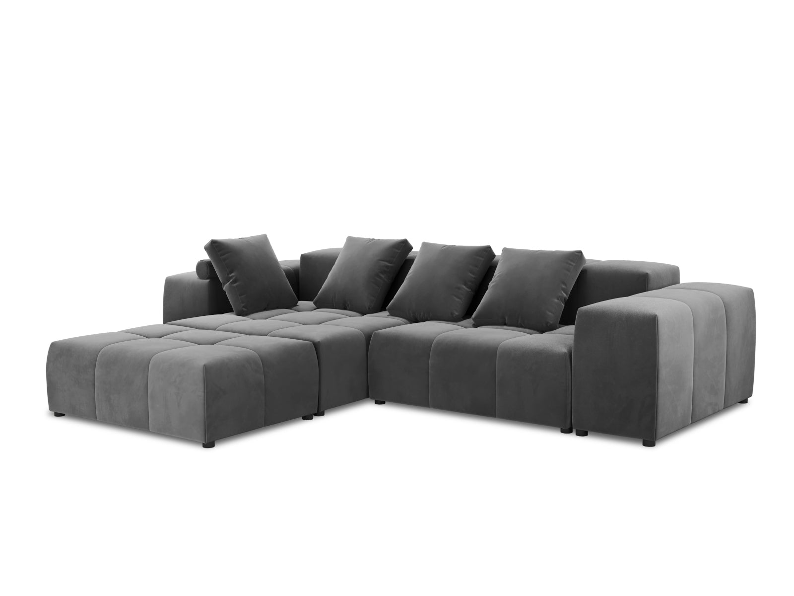 Rome Velour Modular Reversible Ecksofa 5 Sitzer in Grey präsentiert im Onlineshop von KAQTU Design AG. Ecksofa ist von Cosmopolitan Design