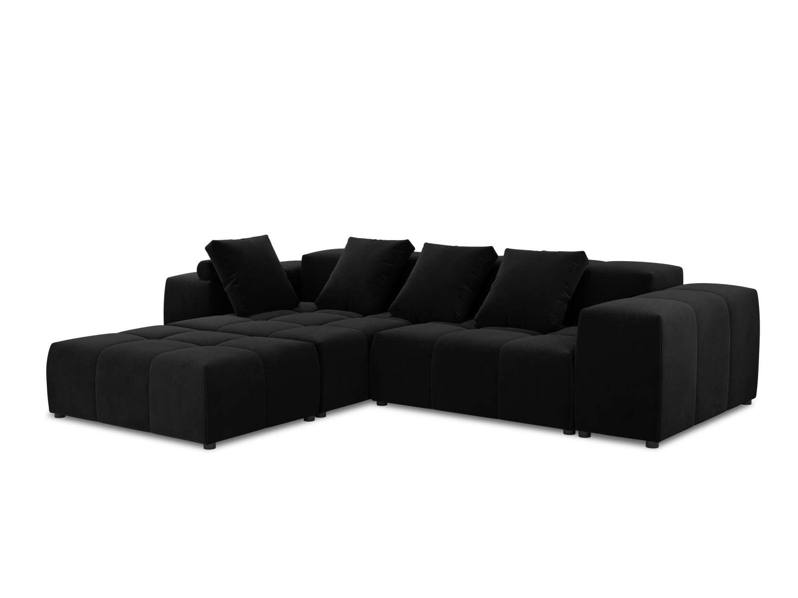 Rome Velour Modular Reversible Ecksofa 5 Sitzer in Black präsentiert im Onlineshop von KAQTU Design AG. Ecksofa ist von Cosmopolitan Design