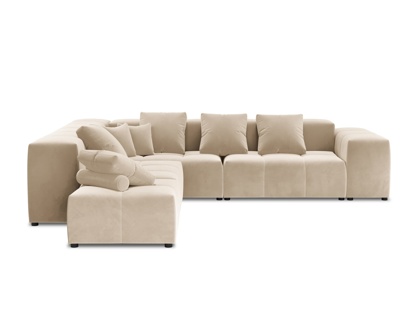 Entdecken Sie das elegante Rome Velour Modular Reversible Ecksofa 7 Sitzer von Cosmopolitan Design – perfekt für stilvolle Wohnräume und ultimativen Komfort.