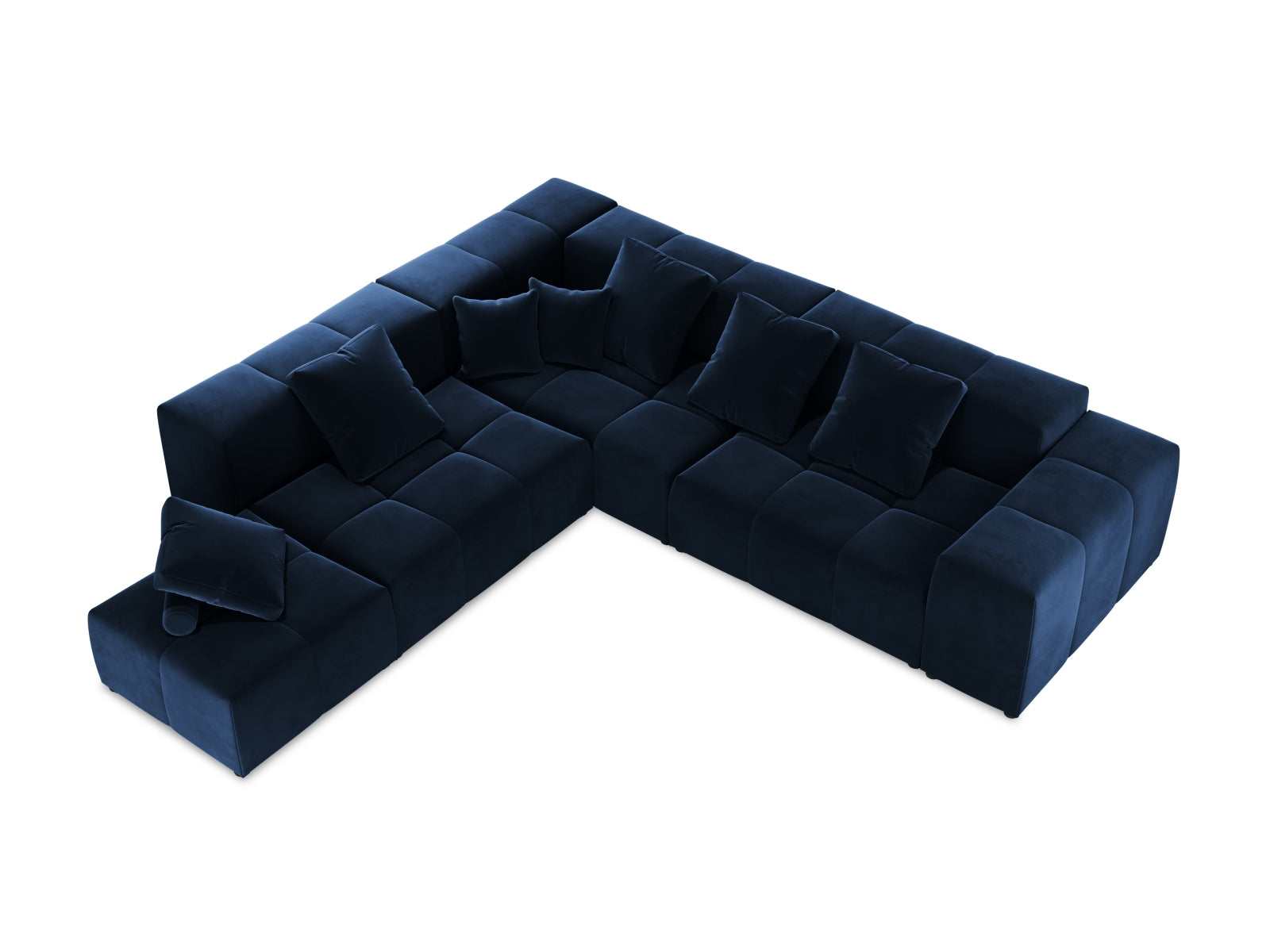 Erleben Sie das vielseitige Rome Velour Modular Reversible Ecksofa 7 Sitzer von Cosmopolitan Design – ideal für moderne Wohnräume und höchsten Sitzkomfort.
