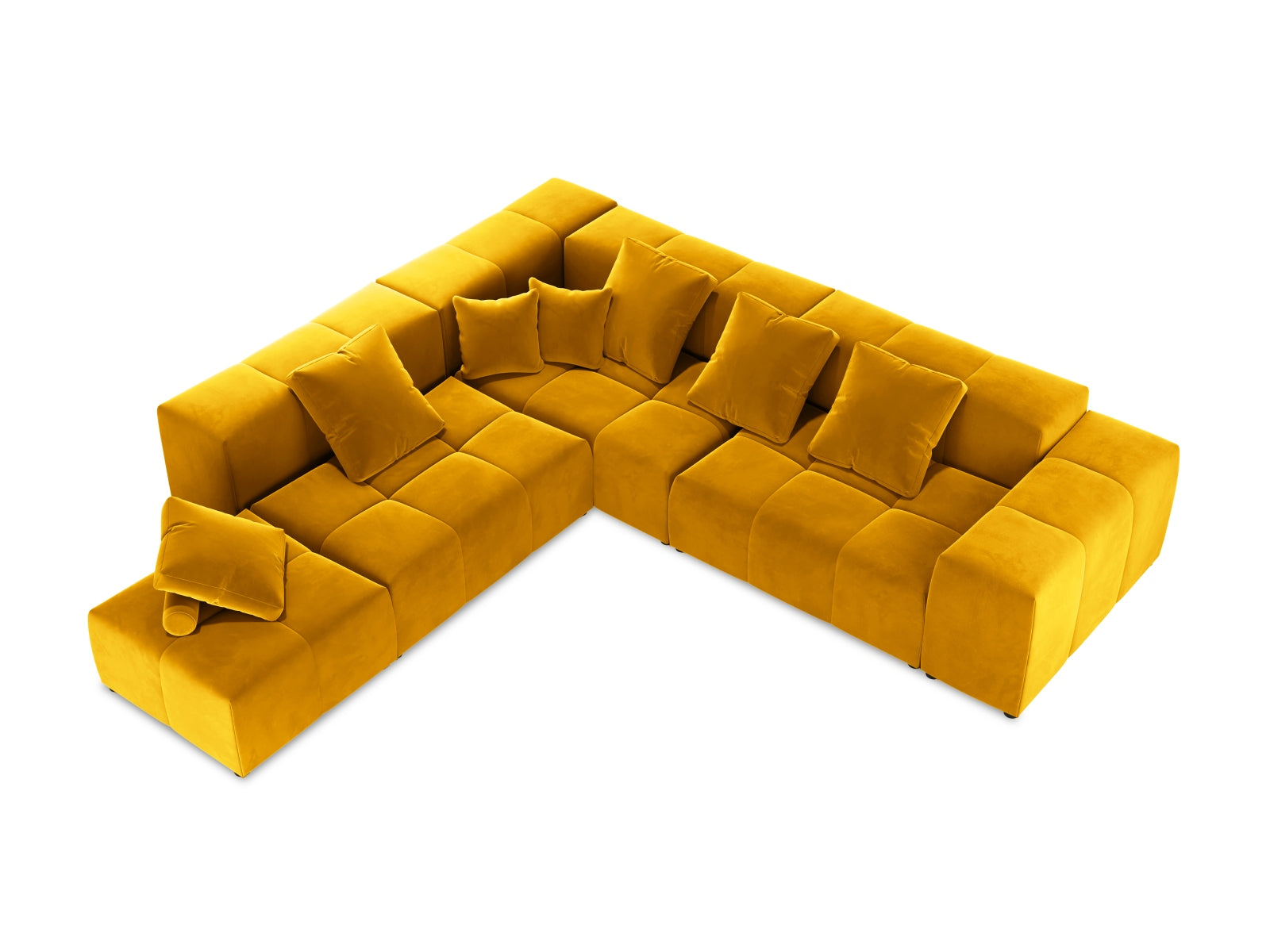 Erleben Sie das vielseitige Rome Velour Modular Reversible Ecksofa 7 Sitzer von Cosmopolitan Design – ideal für moderne Wohnräume und höchsten Sitzkomfort.