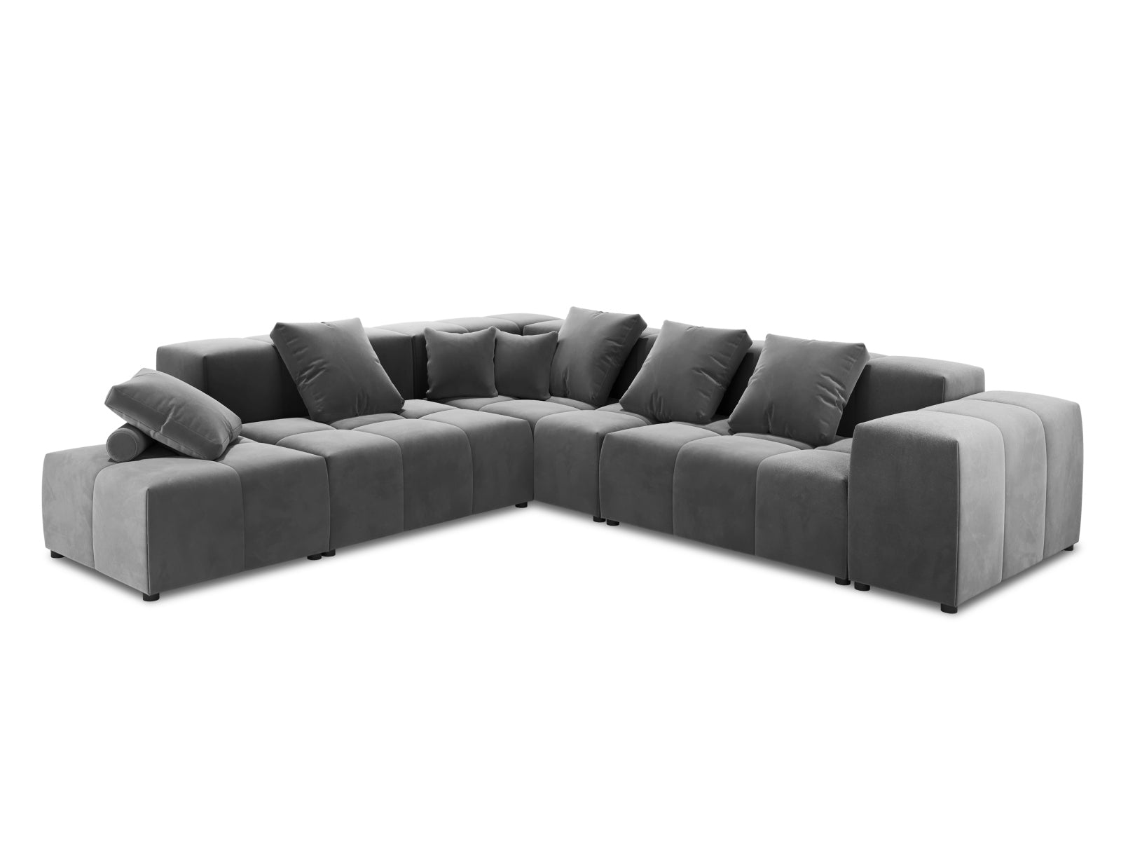Rome Velour Modular Reversible Ecksofa 7 Sitzer in Grey präsentiert im Onlineshop von KAQTU Design AG. Ecksofa ist von Cosmopolitan Design