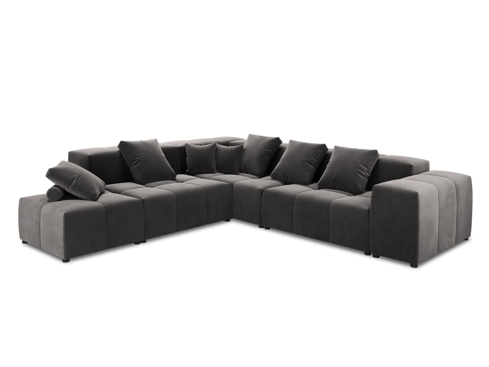 Rome Velour Modular Reversible Ecksofa 7 Sitzer in Dark Grey präsentiert im Onlineshop von KAQTU Design AG. Ecksofa ist von Cosmopolitan Design