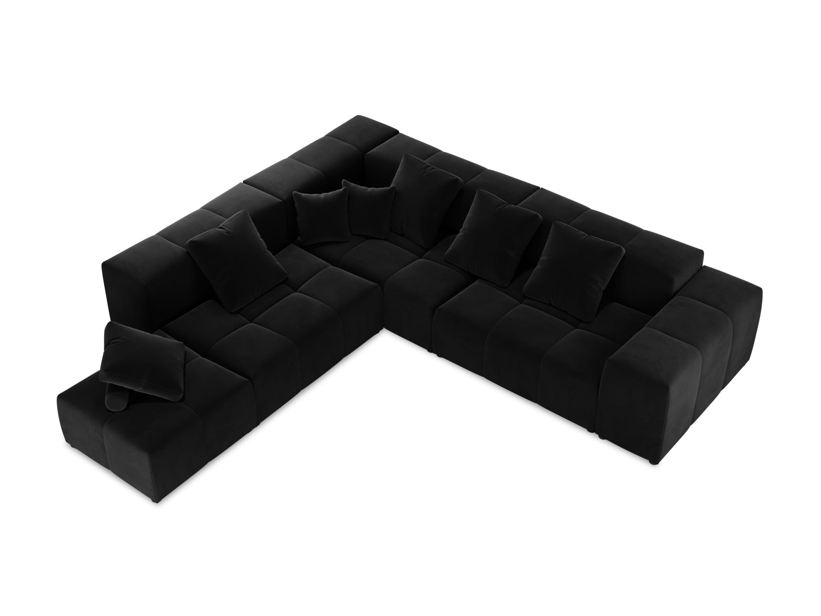 Erleben Sie das vielseitige Rome Velour Modular Reversible Ecksofa 7 Sitzer von Cosmopolitan Design – ideal für moderne Wohnräume und höchsten Sitzkomfort.