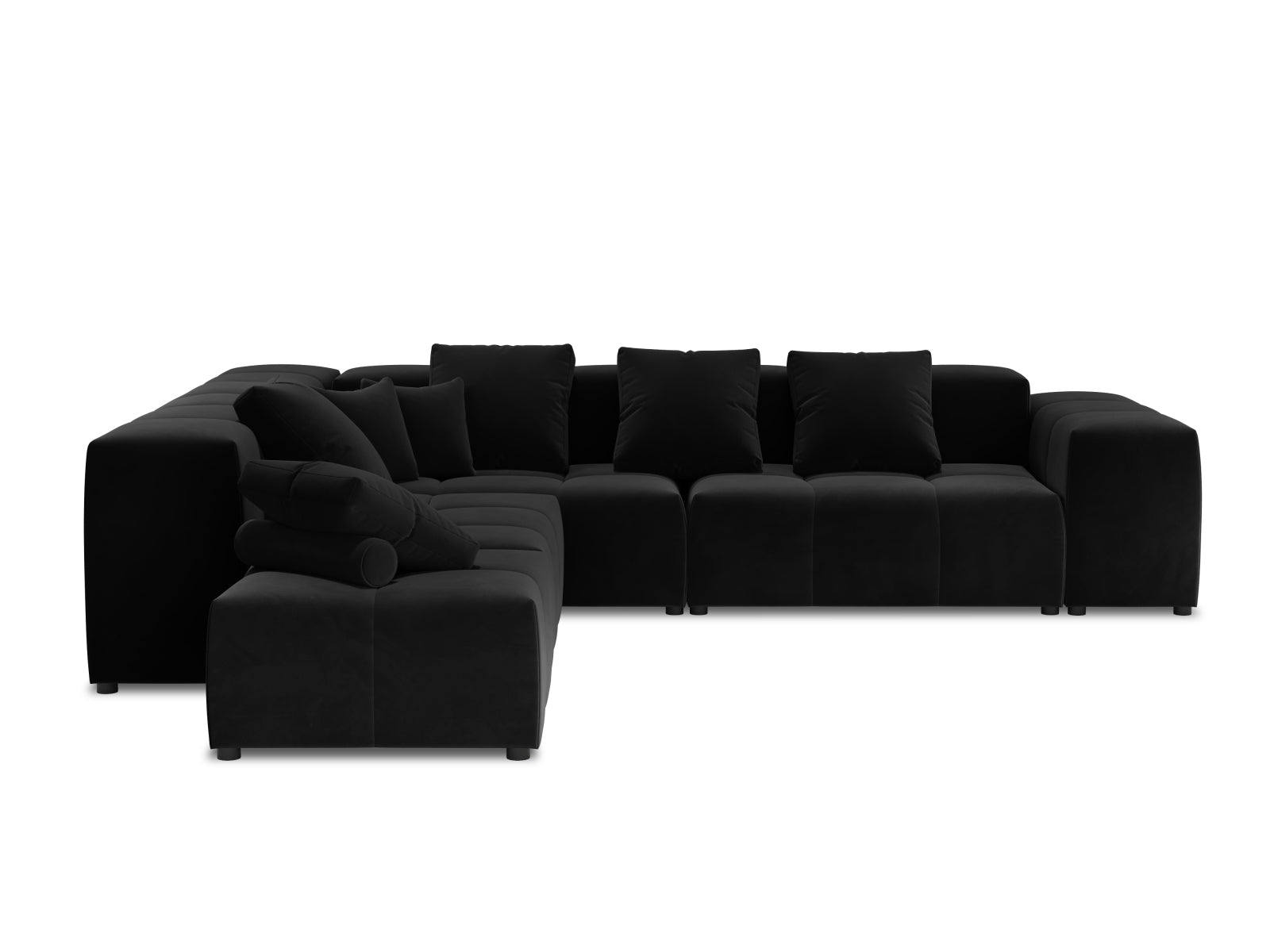 Entdecken Sie das elegante Rome Velour Modular Reversible Ecksofa 7 Sitzer von Cosmopolitan Design – perfekt für stilvolle Wohnzimmer und optimalen Komfort.