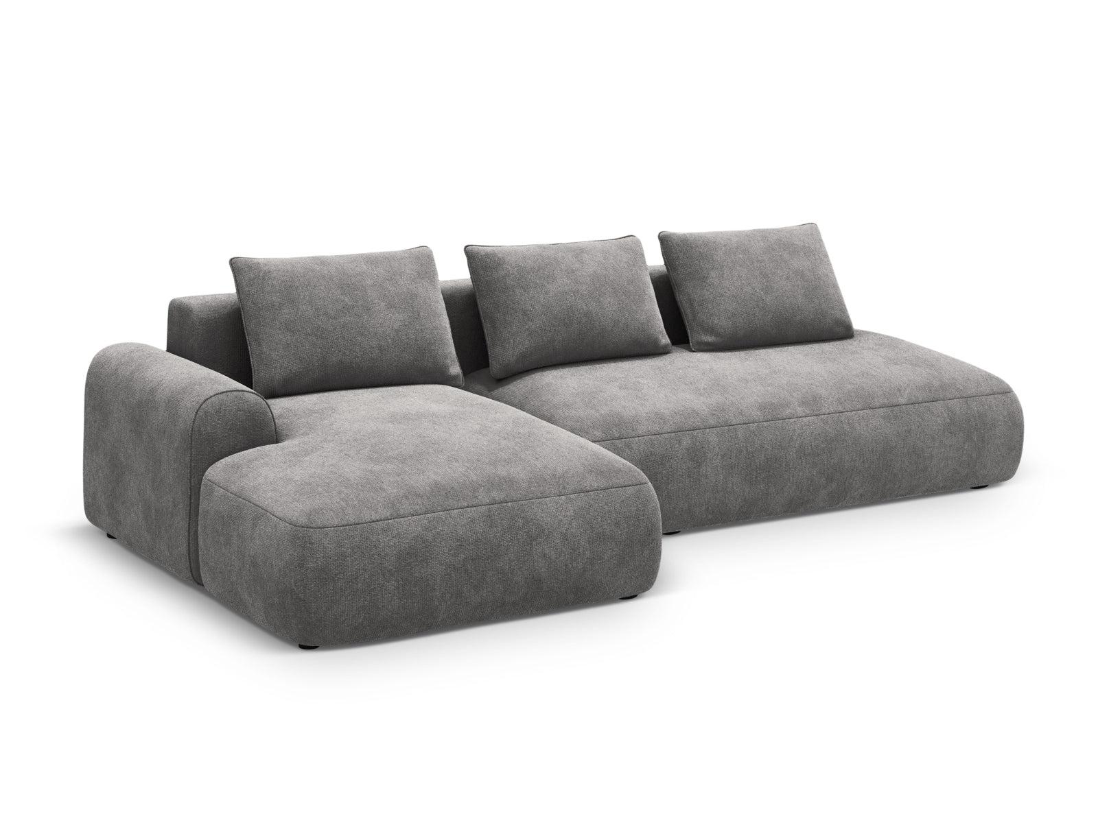 Stylisches 5-Sitzer Ecksofa links in Grey-Vogue mit Schlaffunktion und Stauraum, ideal für moderne Wohnräume.