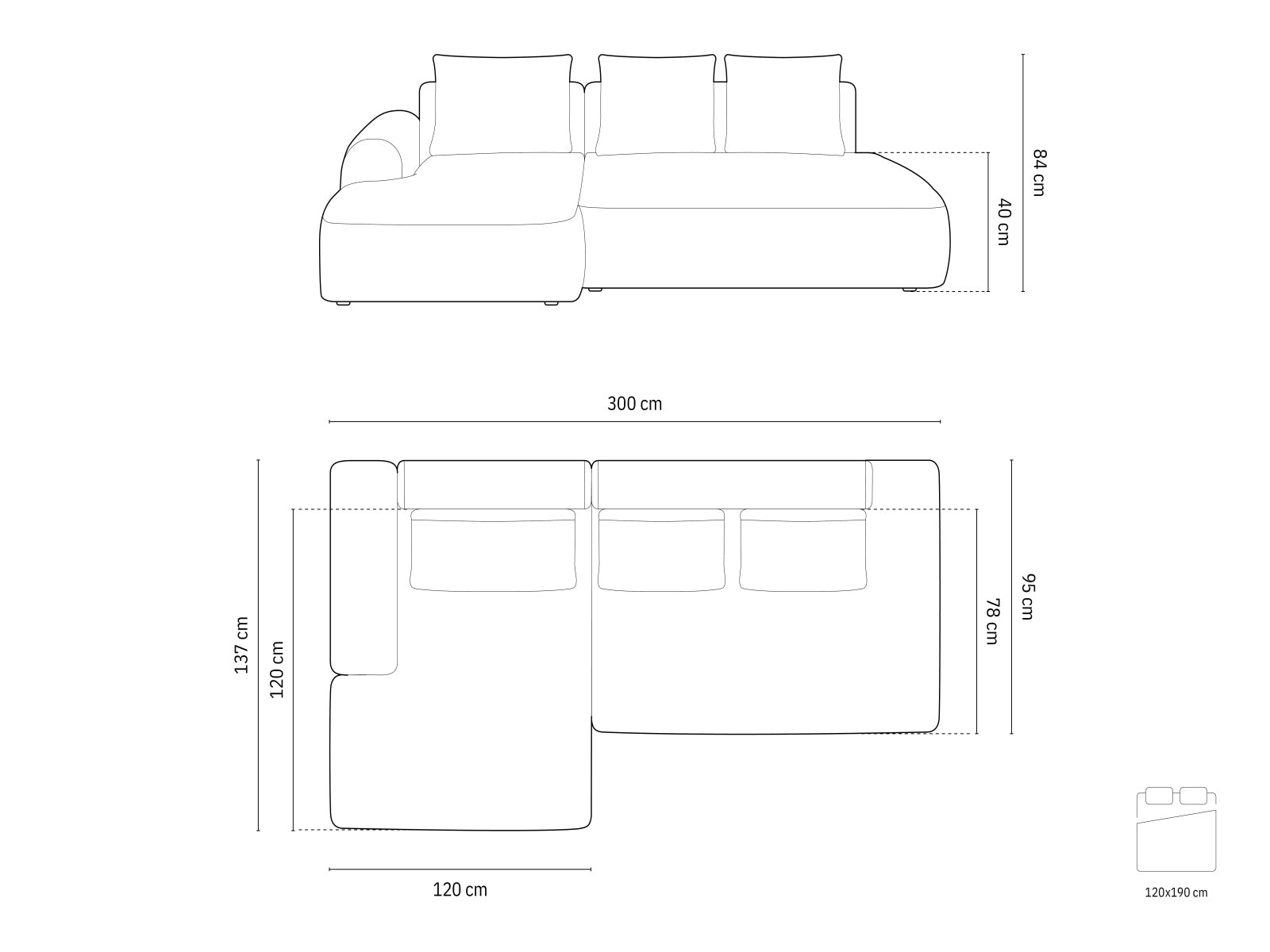 Elegantes 5-Sitzer Ecksofa links in Grau mit praktischer Schlaffunktion und integriertem Stauraum, perfekt für stilvolle Wohnzimmer.