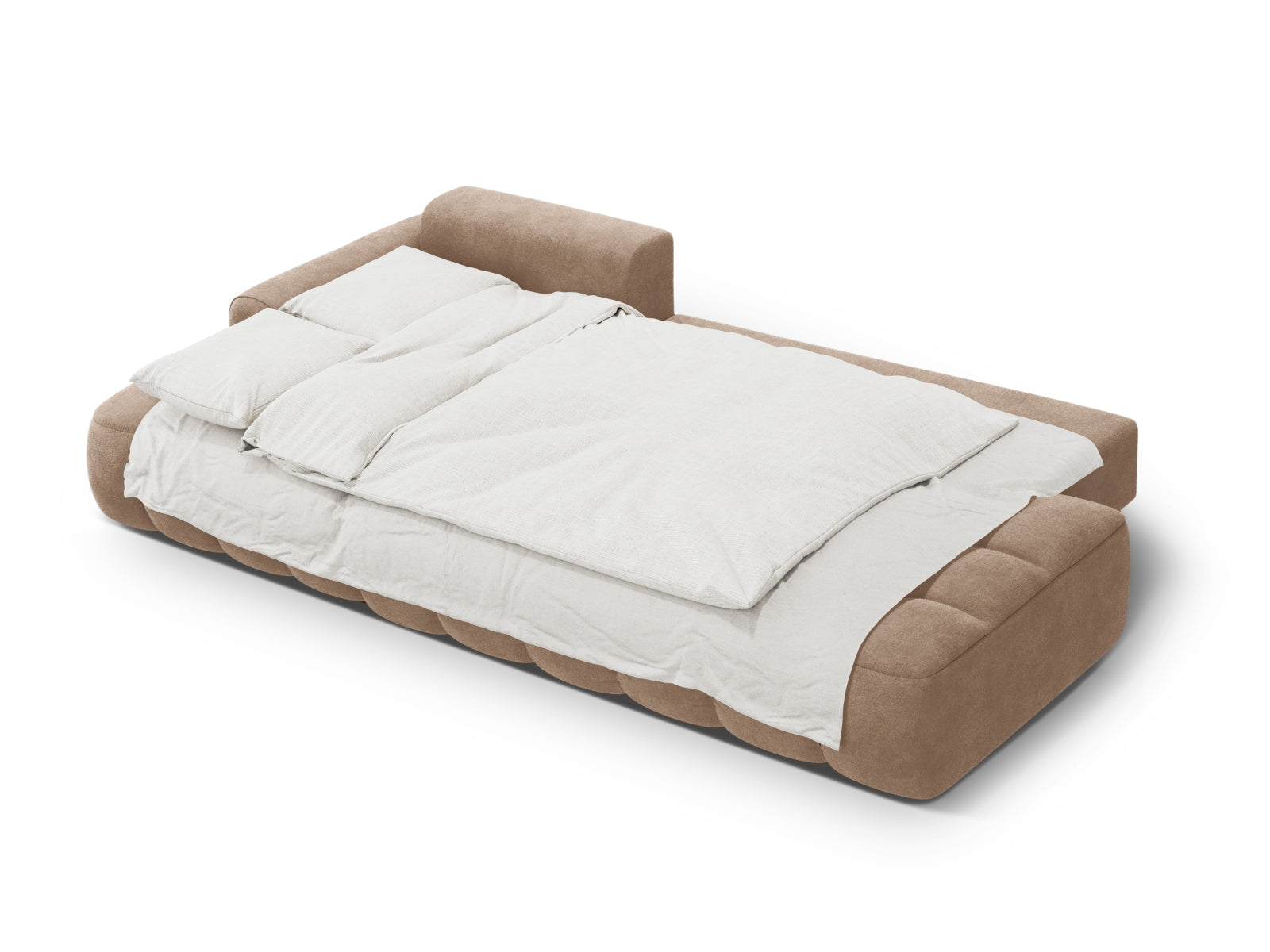 Erleben Sie das Linz Velour Ecksofa links – ein stilvolles 3-Sitzer Sofa mit praktischer Schlaffunktion und Stauraumbox für Ihr modernes Wohnzimmer!