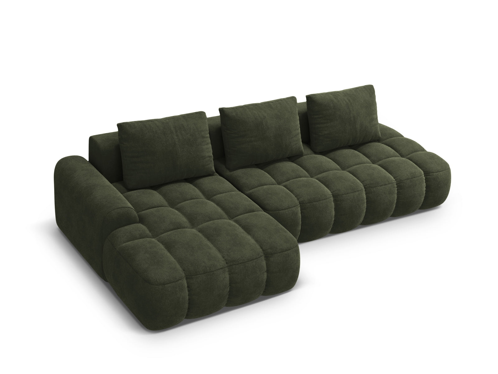 Entdecken Sie das Linz Velour Ecksofa links – ein elegantes 3-Sitzer Sofa mit Schlaffunktion und Stauraum, das Komfort und Stil perfekt vereint!