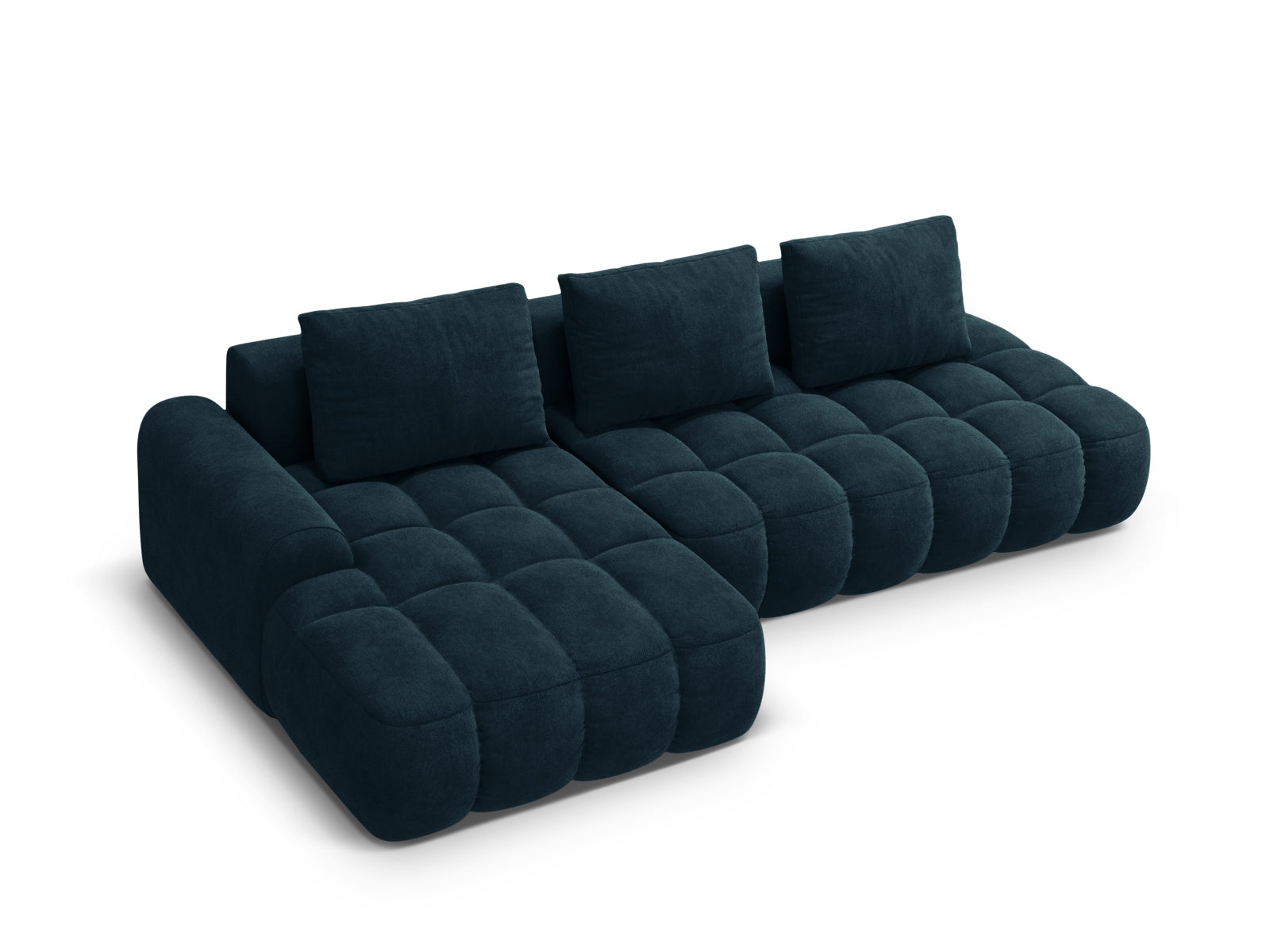 Entdecken Sie das stilvolle Linz Velour Ecksofa links mit Schlaffunktion und Stauraum. Ideal für Komfort und modernes Wohnen!