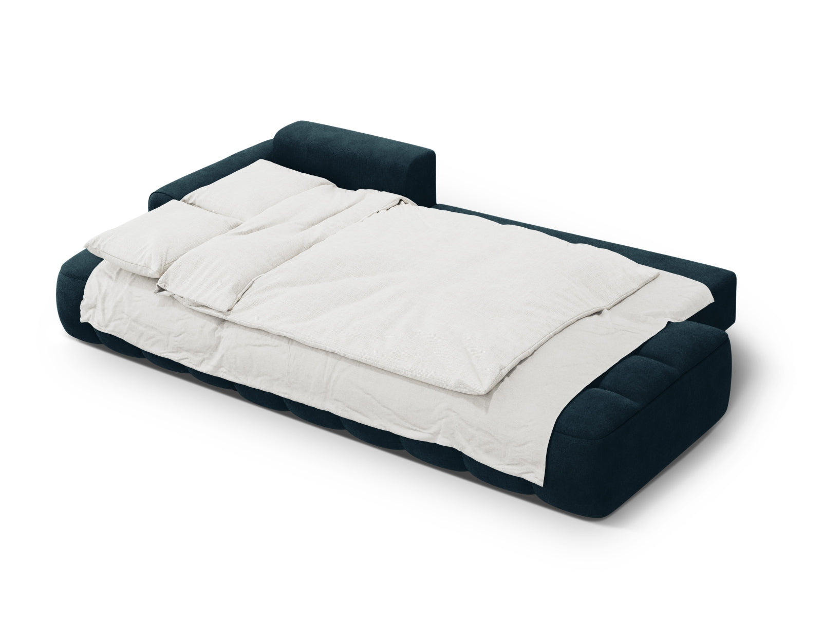 Erleben Sie das Linz Velour Ecksofa links – ein elegantes 3-Sitzer Sofa mit Schlaffunktion und Stauraum, das Stil und Funktionalität vereint!