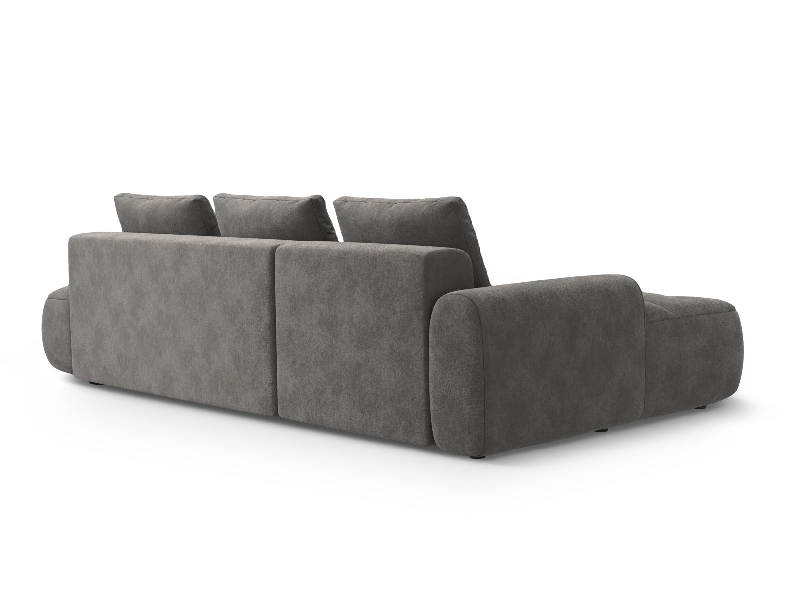 Entdecken Sie das Linz Velour Ecksofa links – ein elegantes 3-Sitzer Sofa mit Schlaffunktion und Stauraum, das Komfort und Stil vereint.