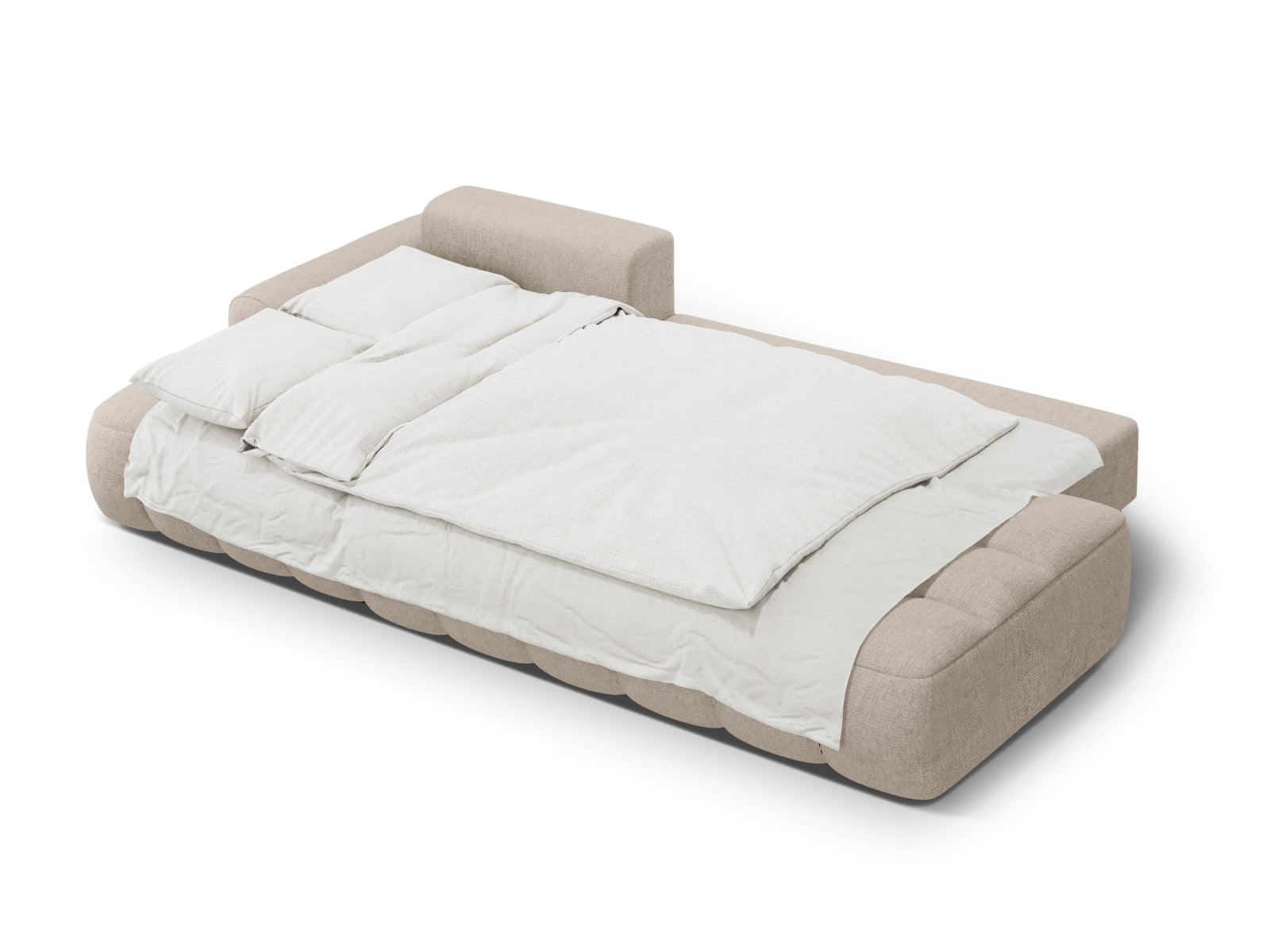 Stylisches Linz Ecksofa mit offener linker Seite, 3-Sitzer, ideal für Schlafkomfort und zusätzlichen Stauraum in Ihrem Wohnraum.