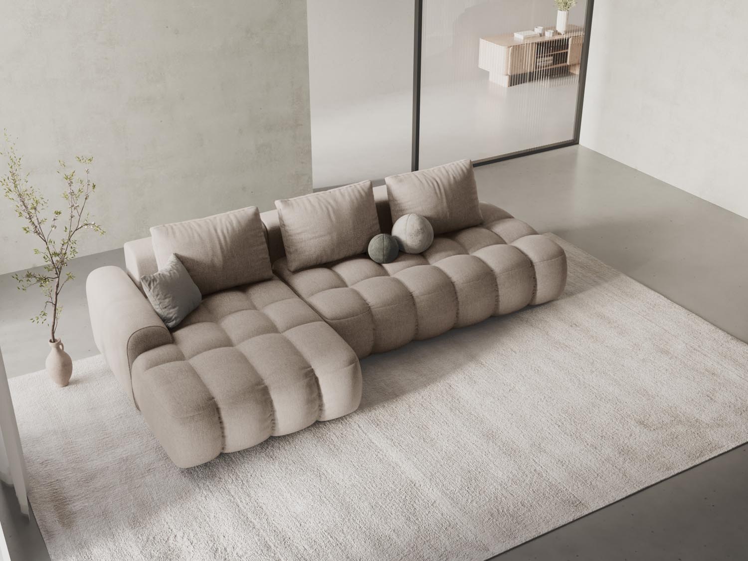 Modernes Linz Ecksofa mit offener linker Seite, 3-Sitzer, bietet Schlafgelegenheit und praktischen Stauraum für Ihr Zuhause.