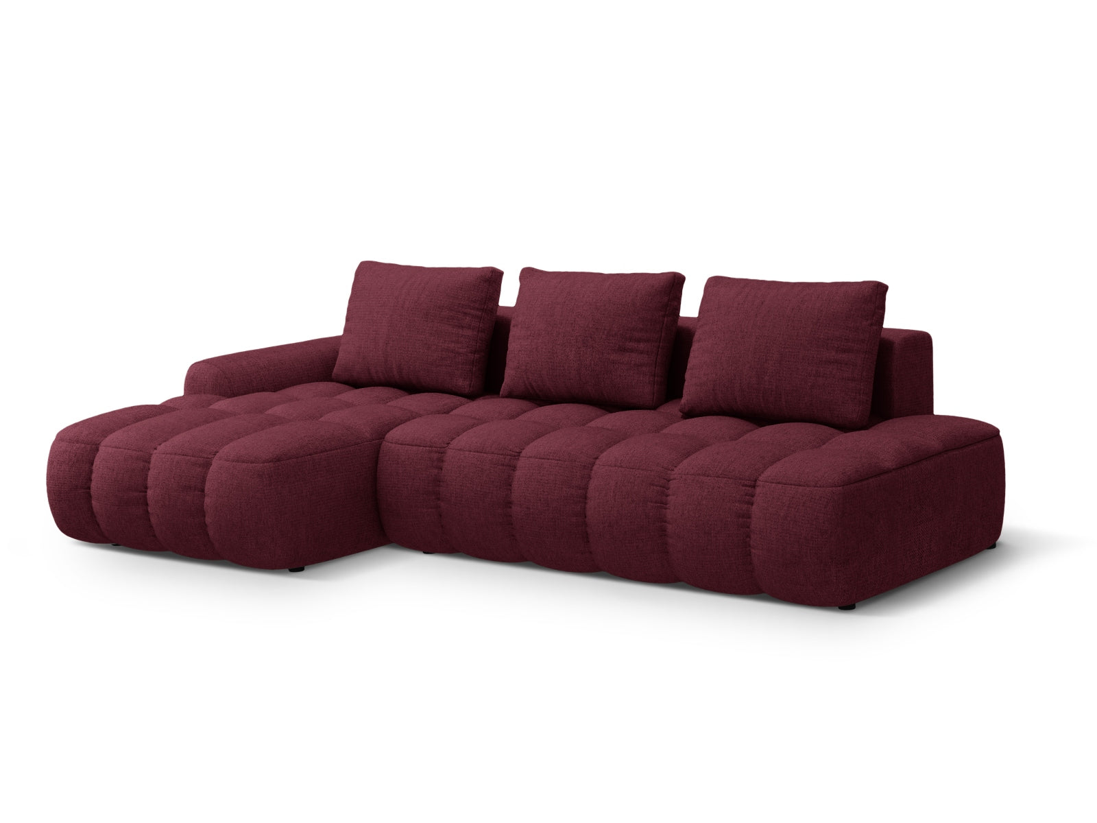 Elegantes Linz Ecksofa mit offener linker Seite, 3-Sitzer, ideal für Schlafkomfort und praktischen Stauraum im Wohnzimmer.