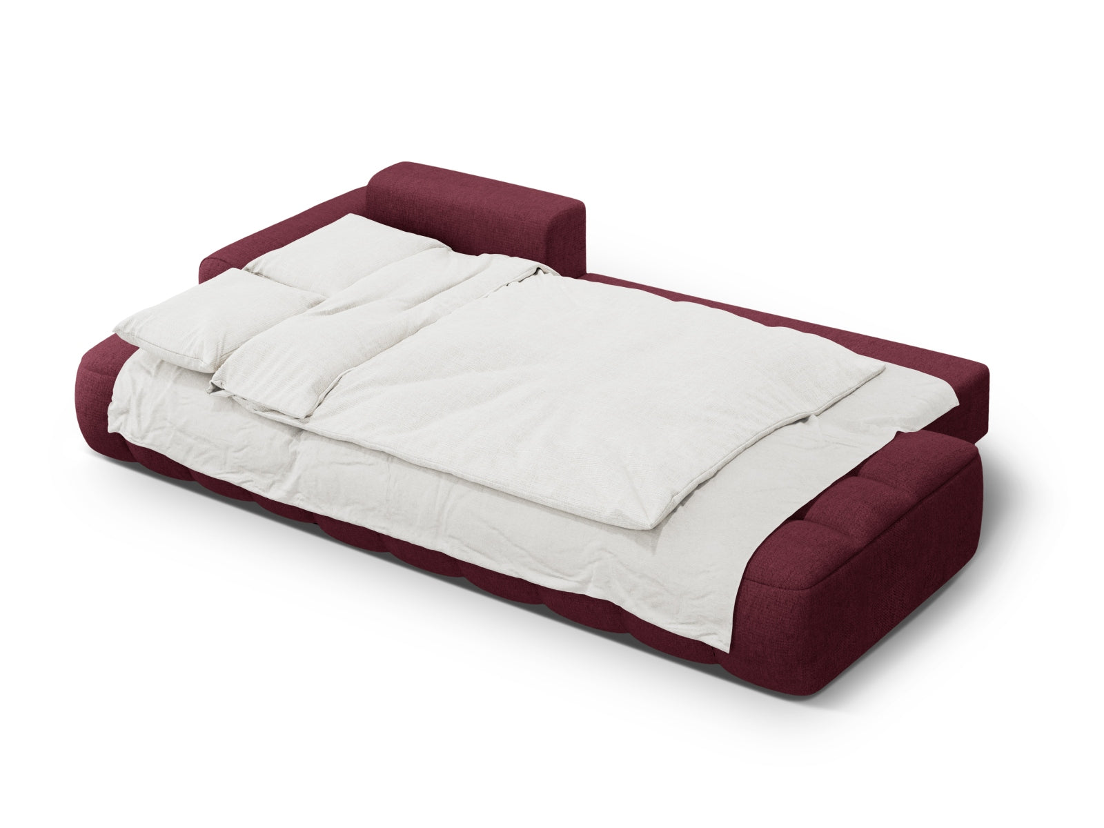 Elegantes Linz Ecksofa mit offener linker Seite, 3-Sitzer, ideal für Schlafkomfort und praktischen Stauraum im Wohnbereich.
