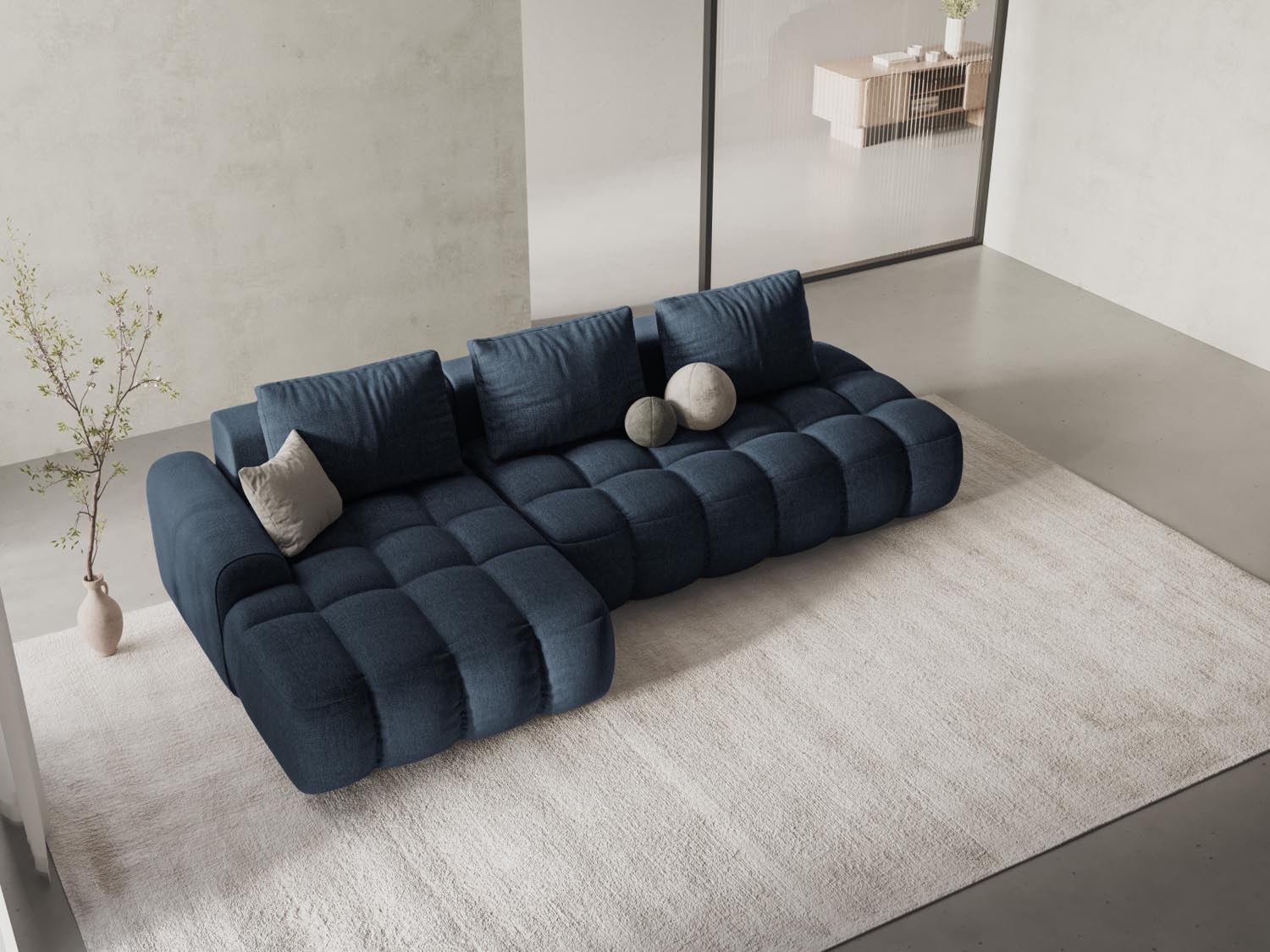 Modernes Linz Ecksofa mit offener linker Seite, 3-Sitzer, bietet Schlafoption und Stauraum für eine platzsparende Lösung.